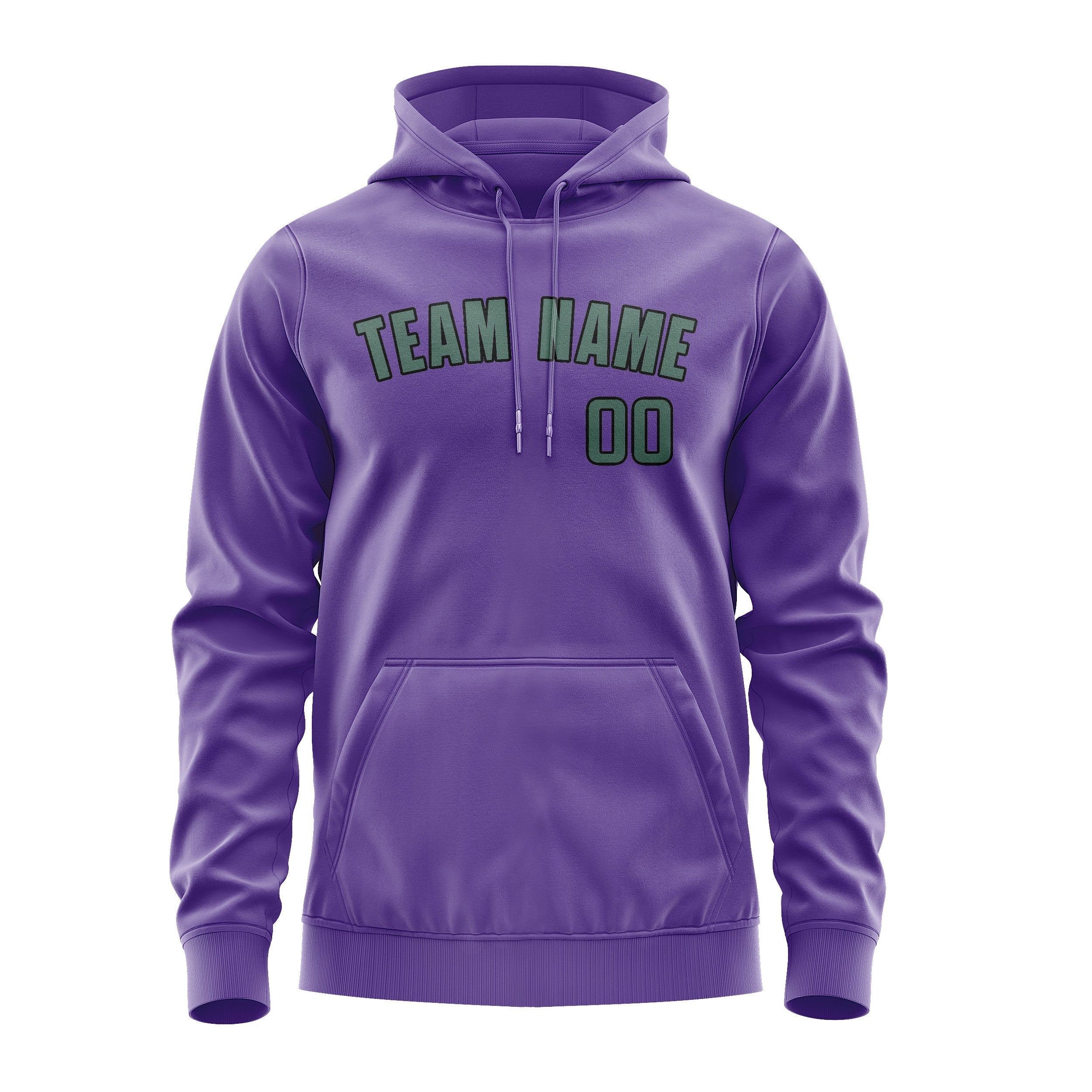Sweat à capuche personnalisé violet clair, bleu et vert 