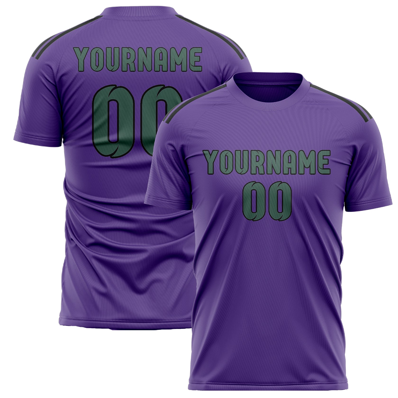 Maillot de football personnalisé violet clair, bleu et vert