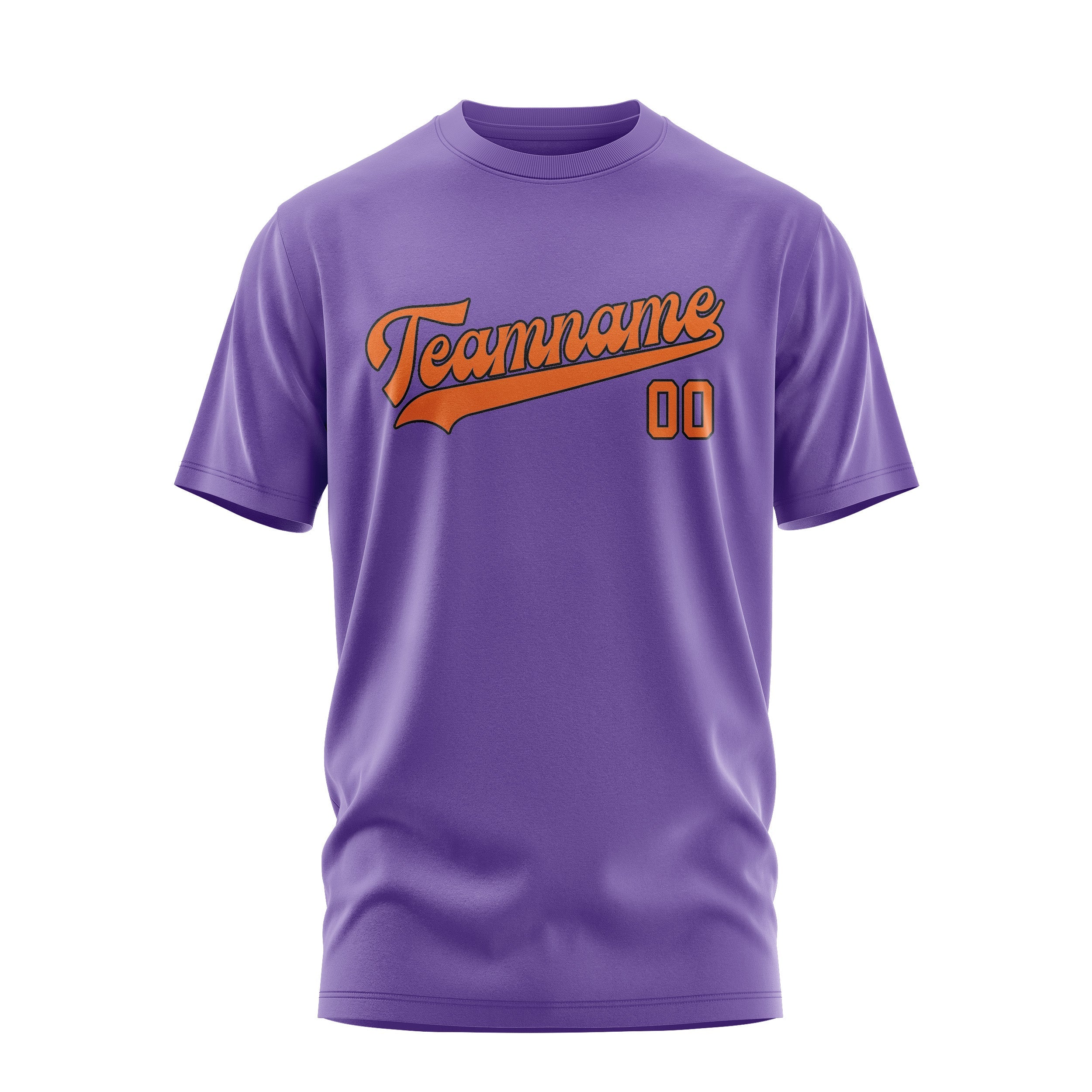 T-shirt personnalisé violet clair orange