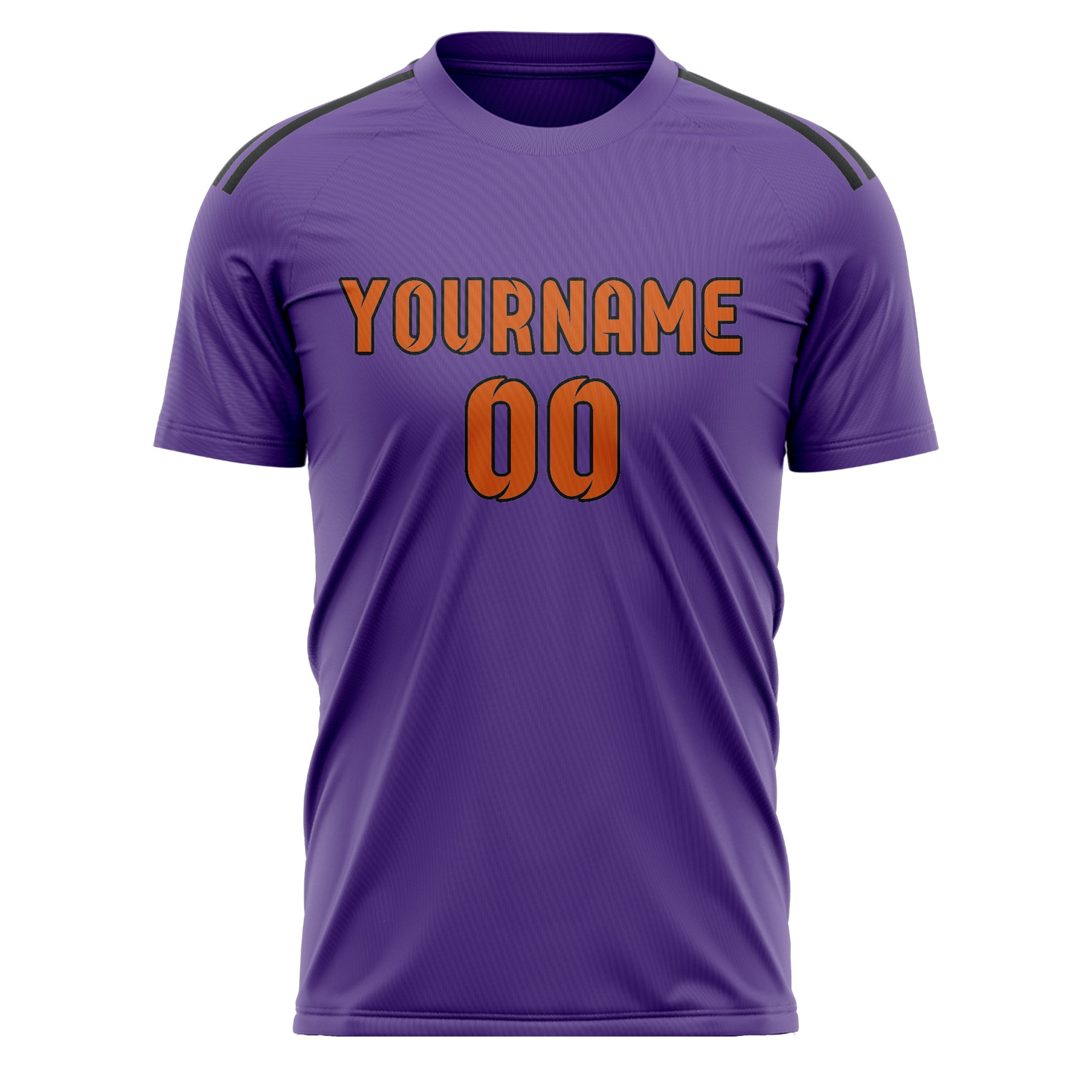 Maillot de football personnalisé violet clair et orange