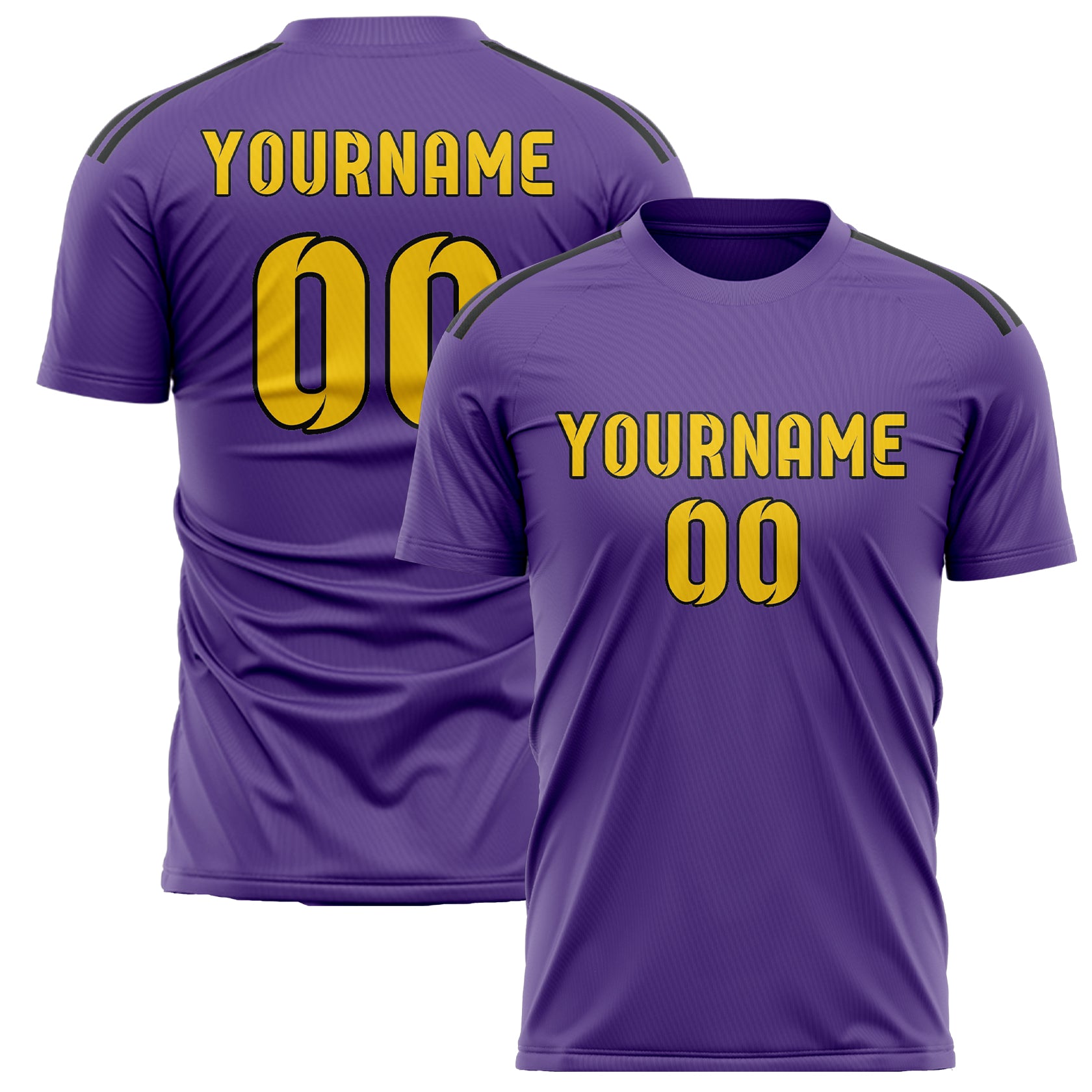 Maillot de football personnalisé violet clair et or