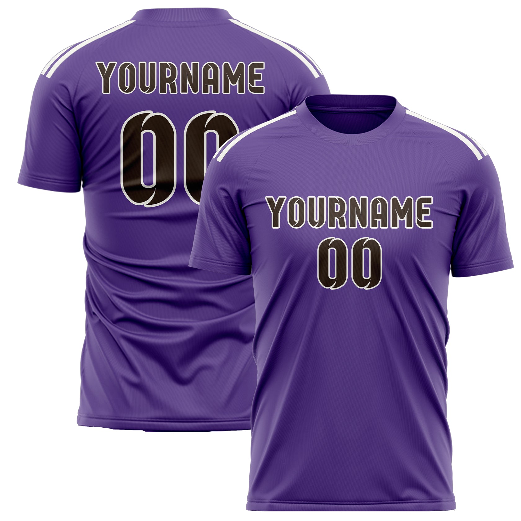 Maillot de football personnalisé violet clair et marron