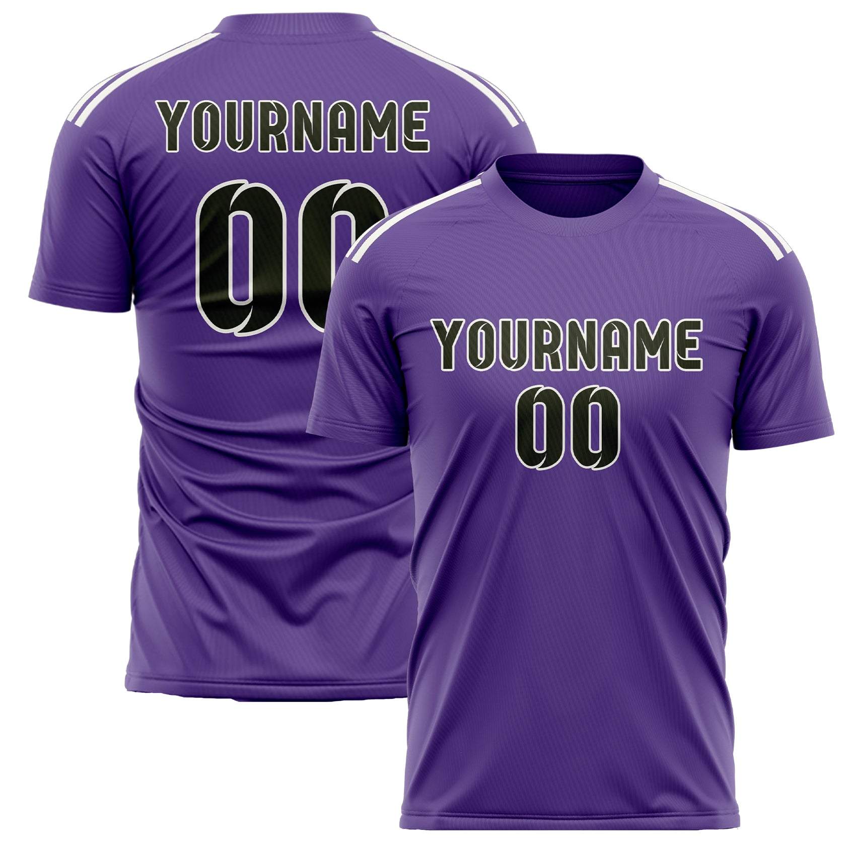 Maillot de football personnalisé violet clair olive