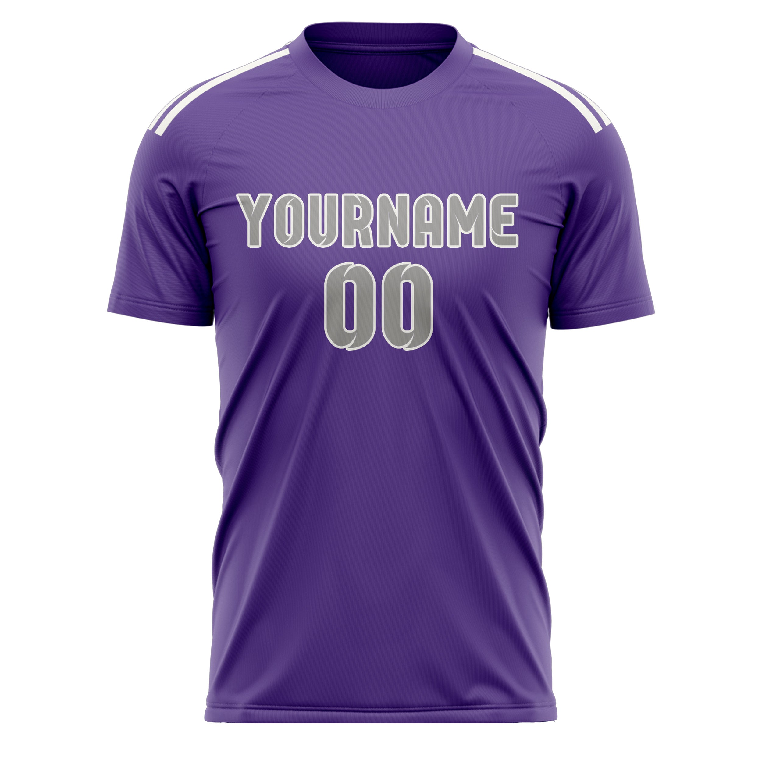 Maillot de football personnalisé violet clair et gris