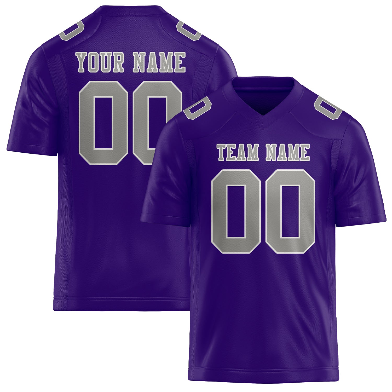 Maillot de football personnalisé violet clair et gris