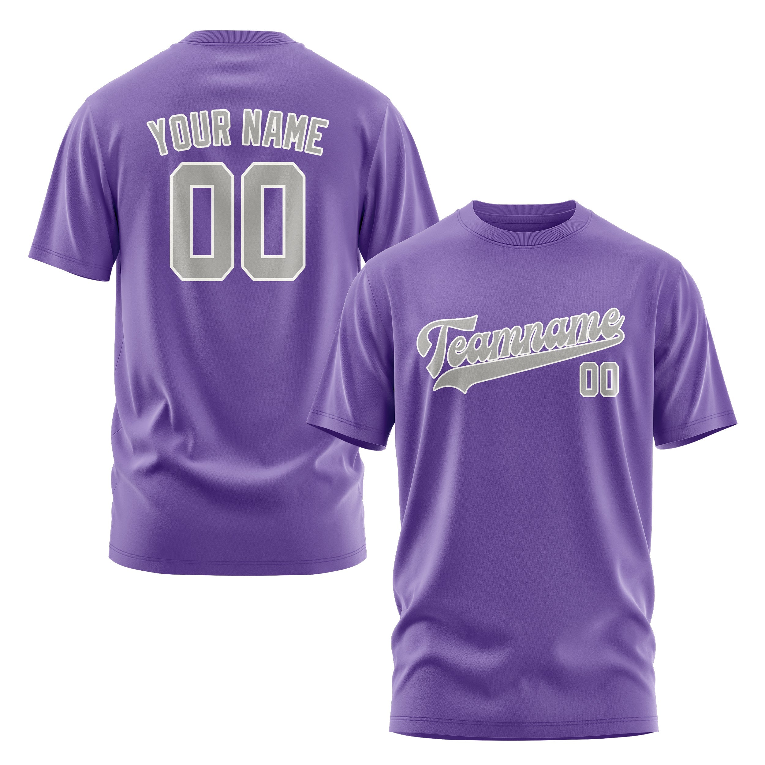 T-shirt personnalisé violet clair gris