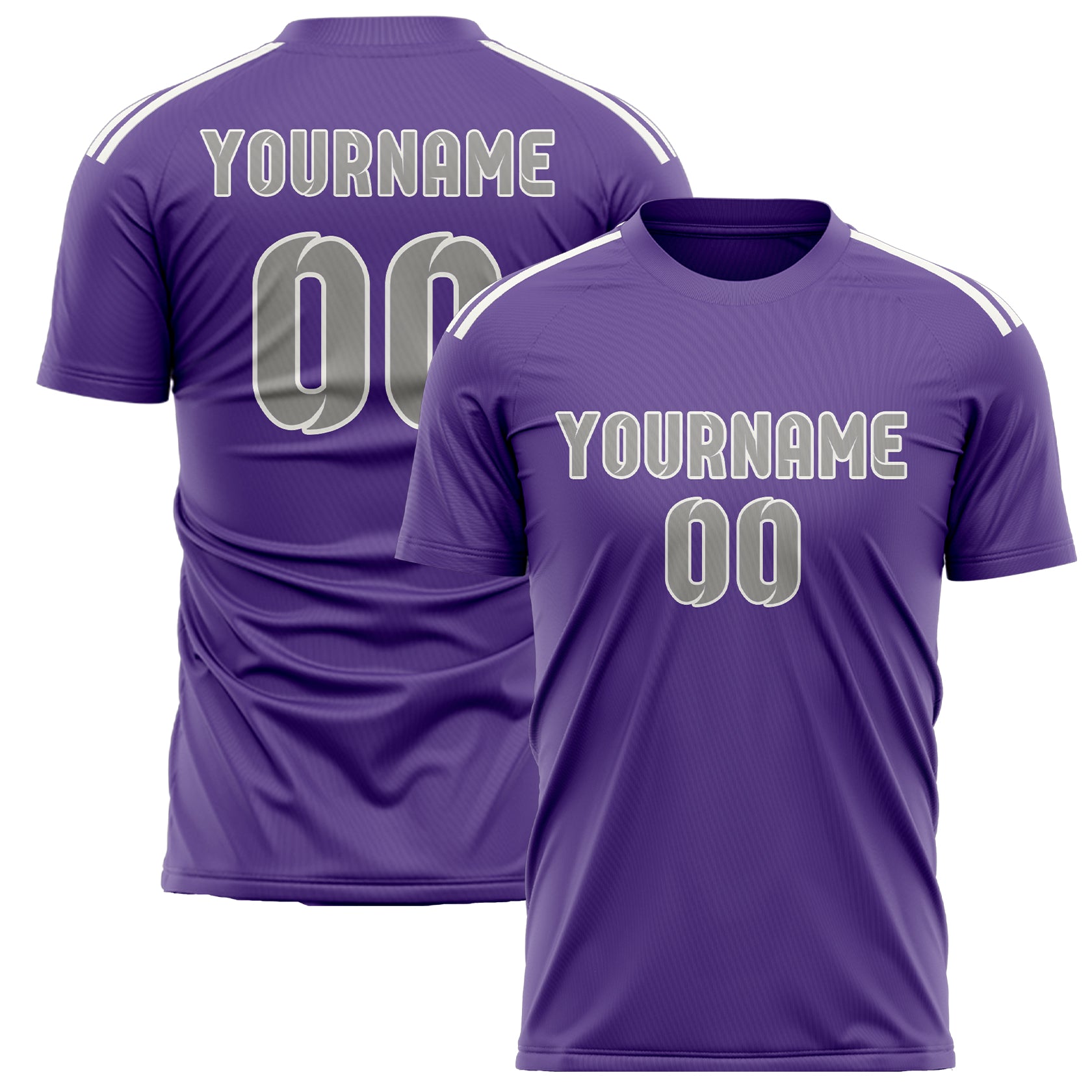 Maillot de football personnalisé violet clair et gris