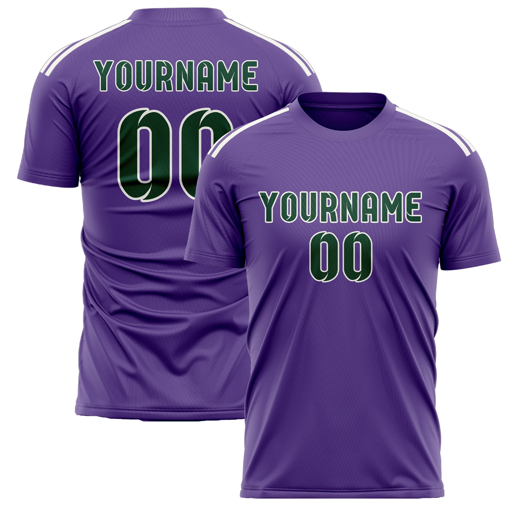 Maillot de football personnalisé violet clair et vert