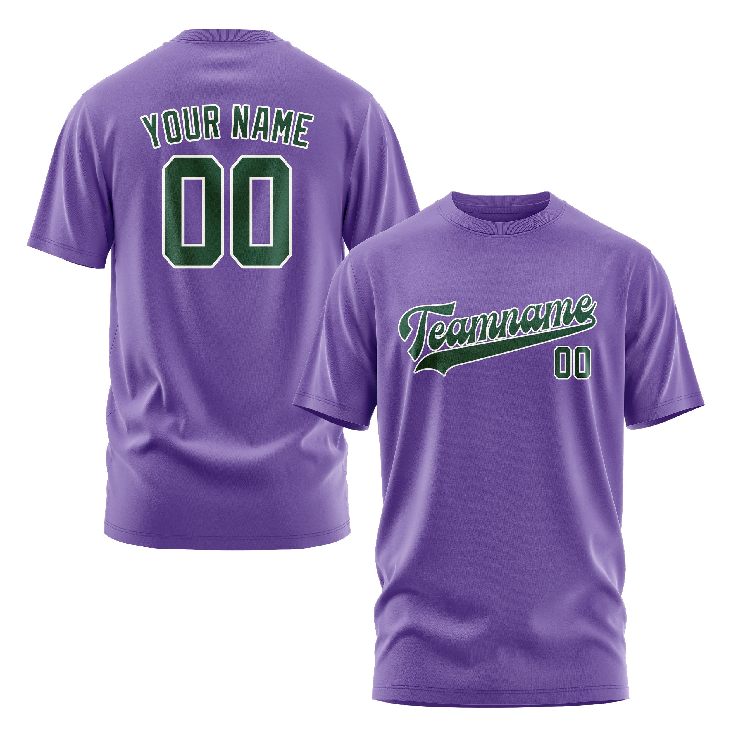 T-shirt personnalisé violet clair et vert