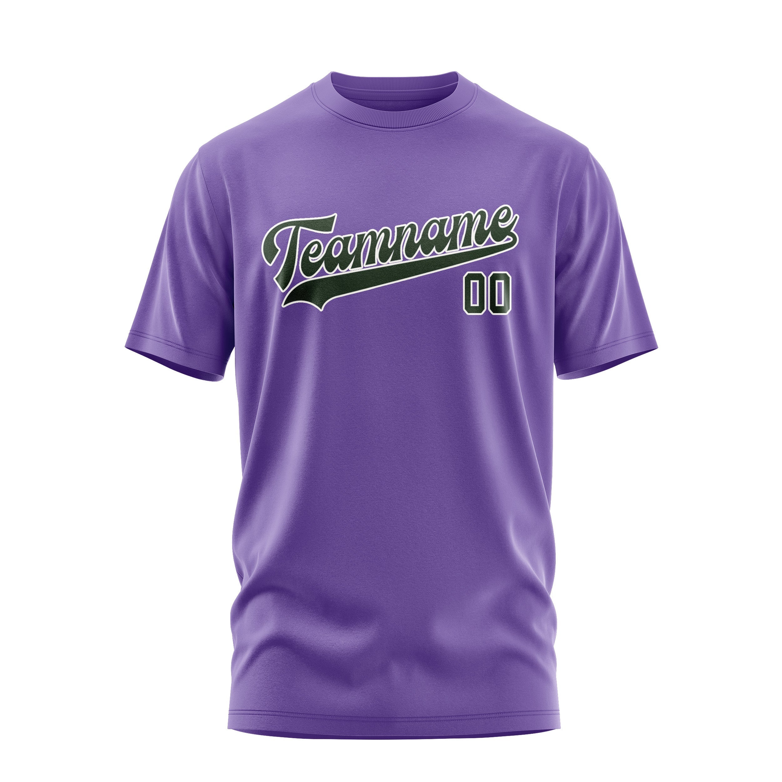 T-shirt personnalisé violet clair et vert foncé