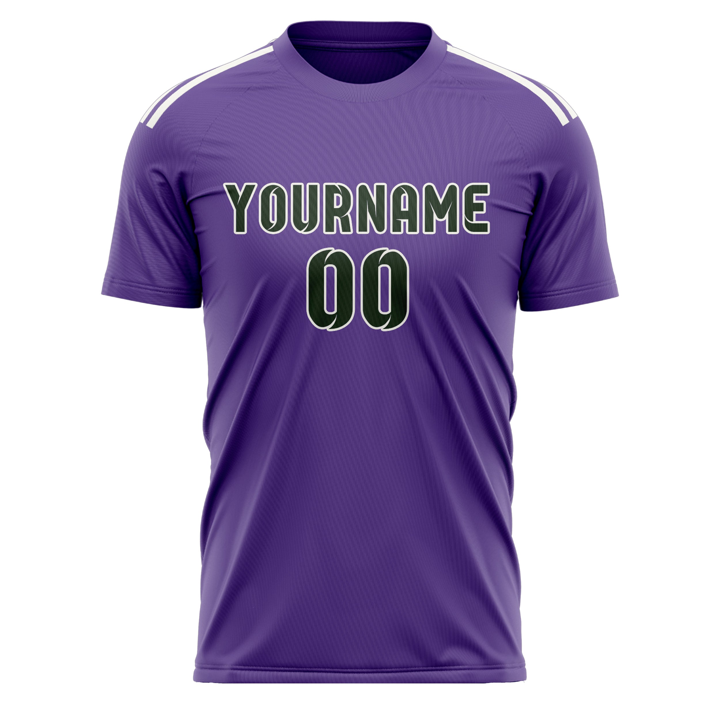 Maillot de football personnalisé violet clair et vert foncé