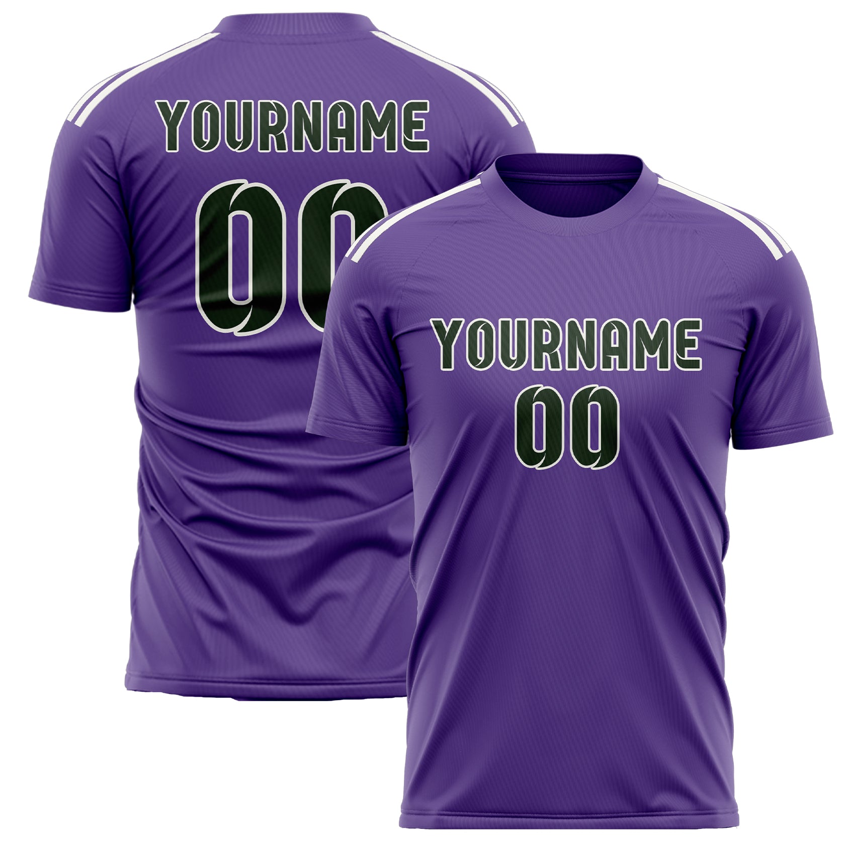 Maillot de football personnalisé violet clair et vert foncé
