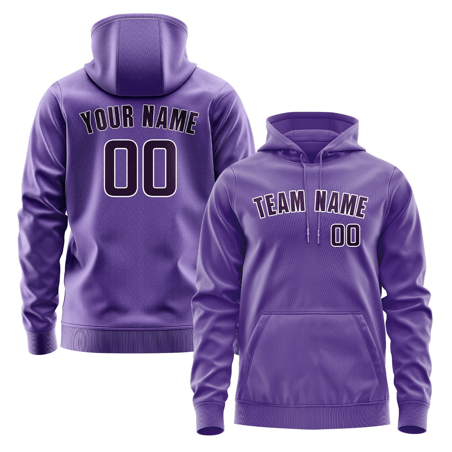 Sweat à capuche violet clair personnalisé 