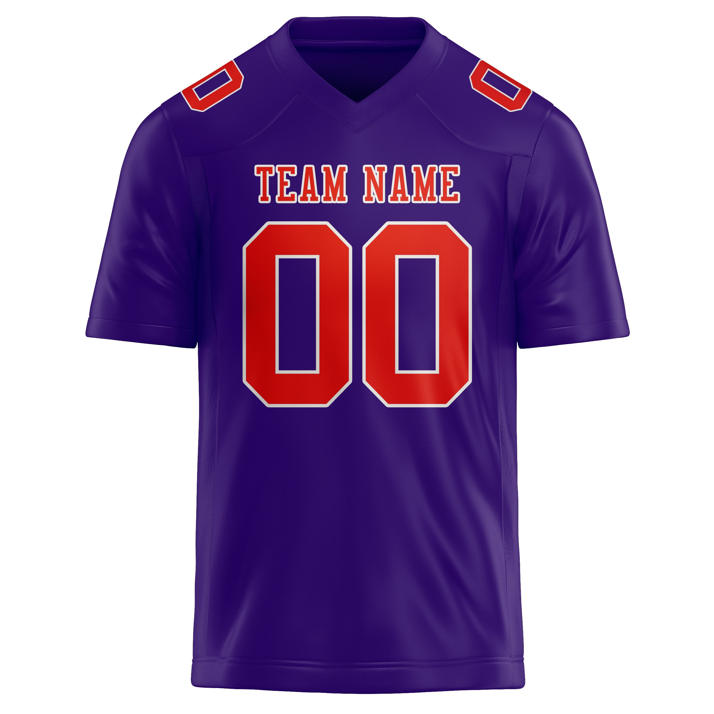 Maillot de football personnalisé violet clair, orange et rouge