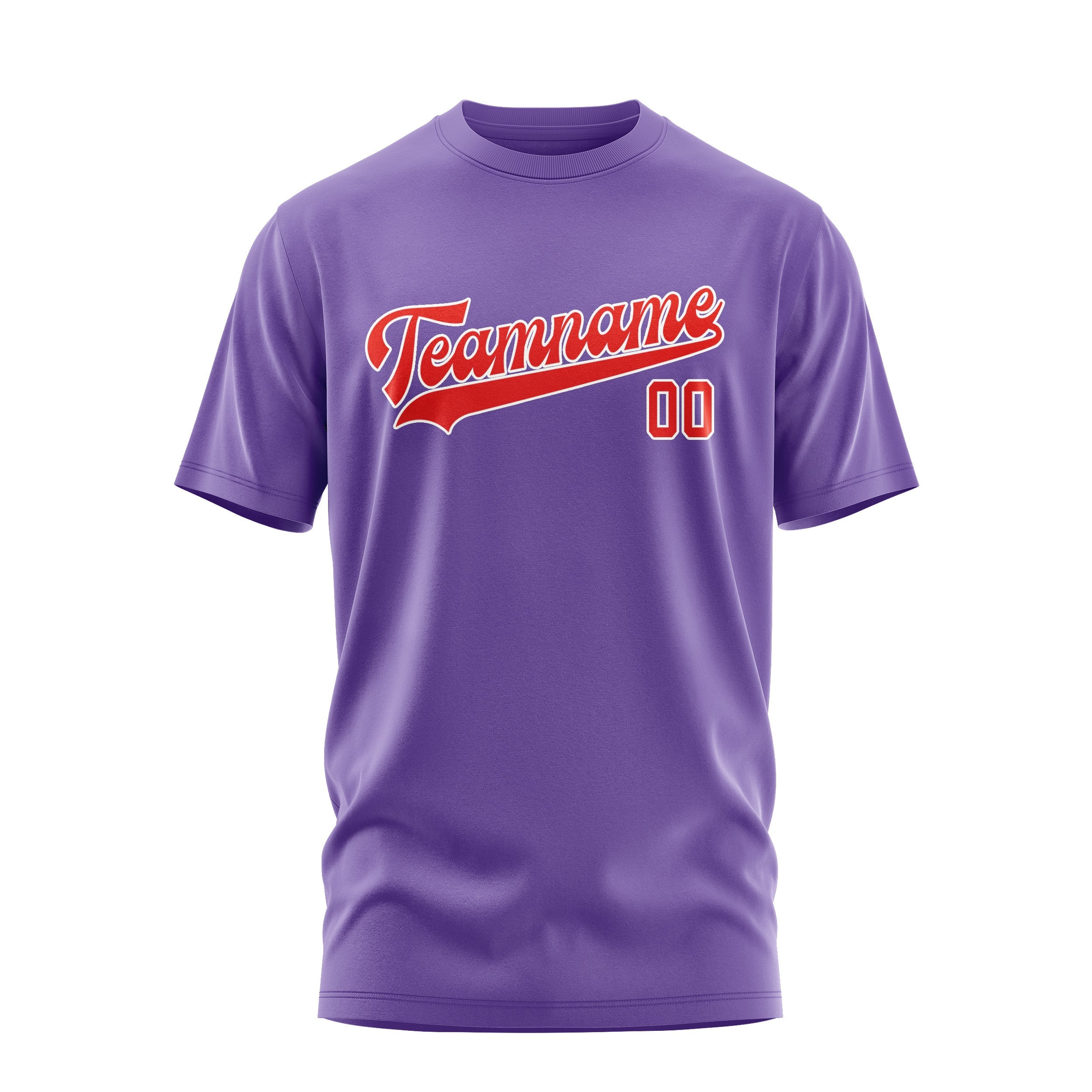 T-shirt personnalisé violet clair orange rouge