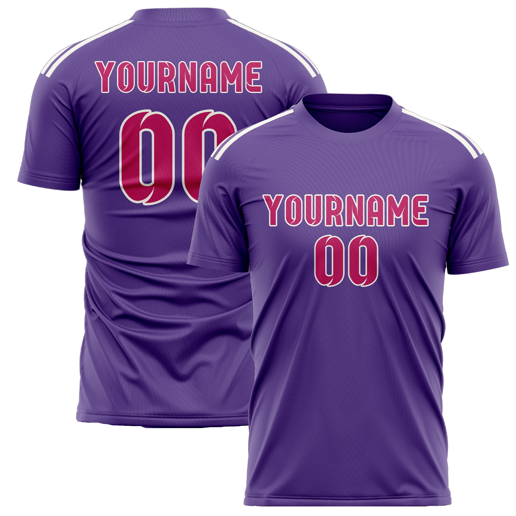 Maillot de football personnalisé rose et violet clair