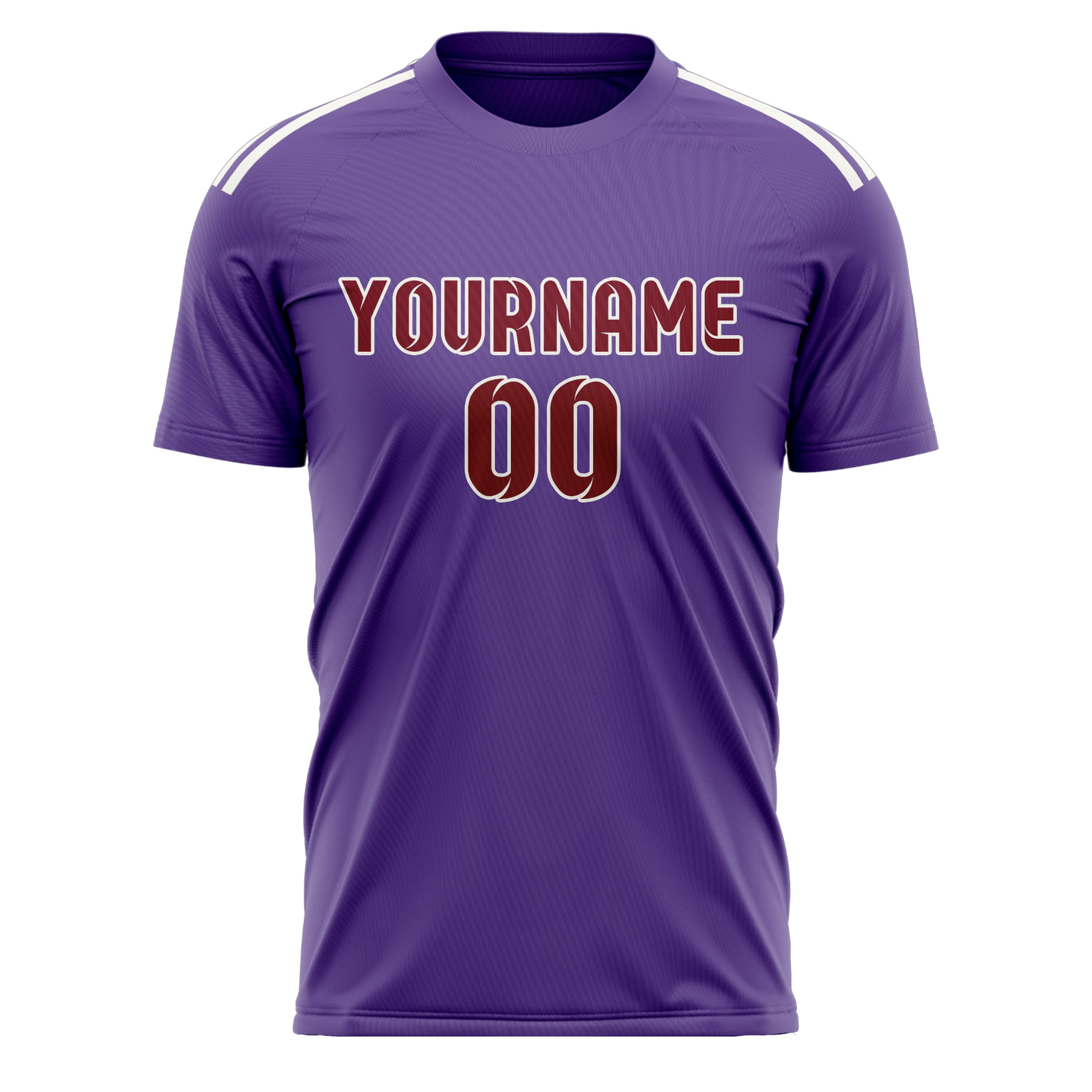 Maillot de football personnalisé violet clair et rouge cramoisi