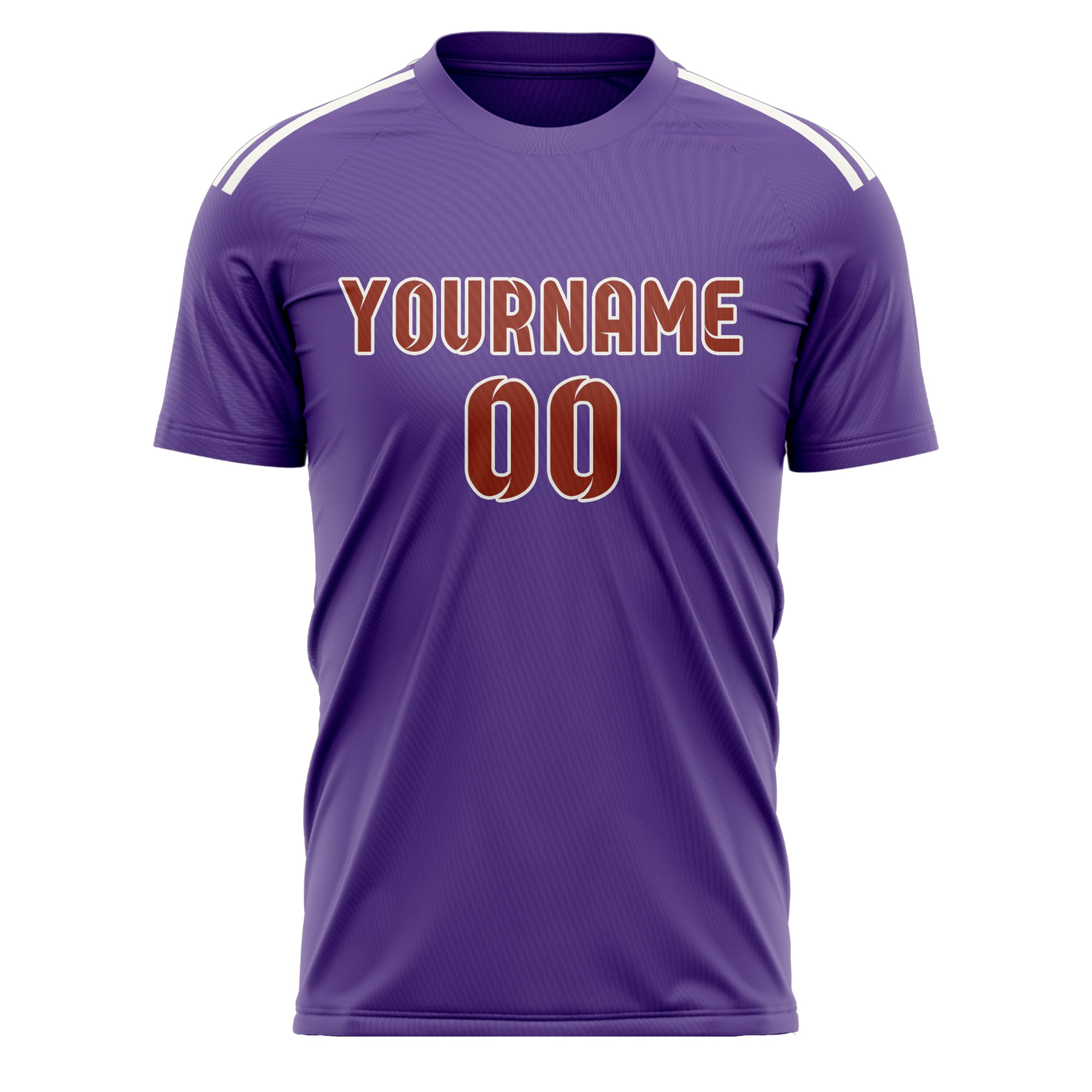 Maillot de football personnalisé violet clair et corail rouge