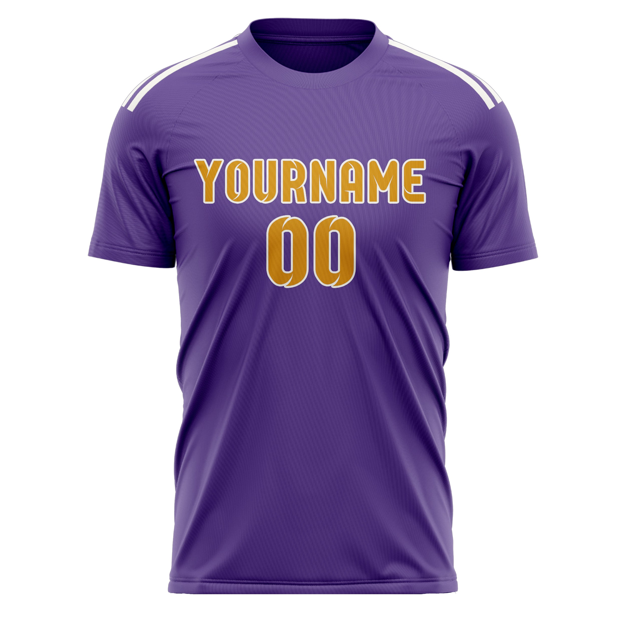 Maillot de football personnalisé violet clair et jaune