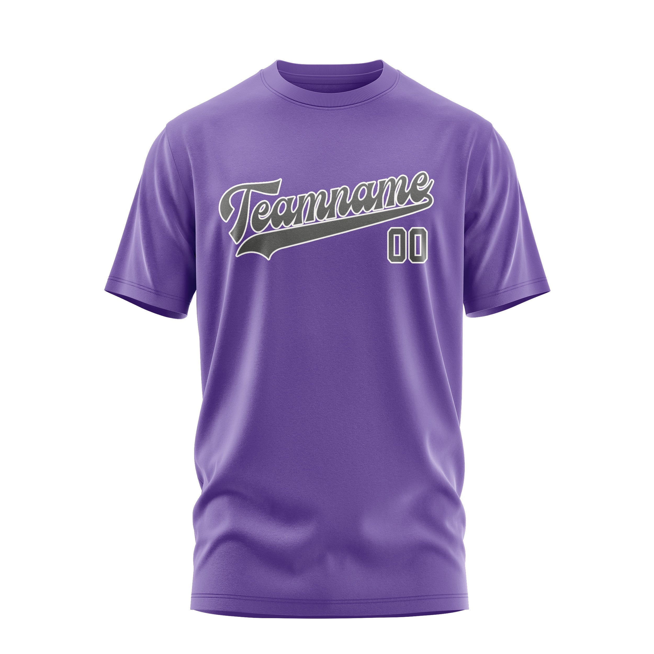 Custom Light Purple Dark Grey T-Shirt