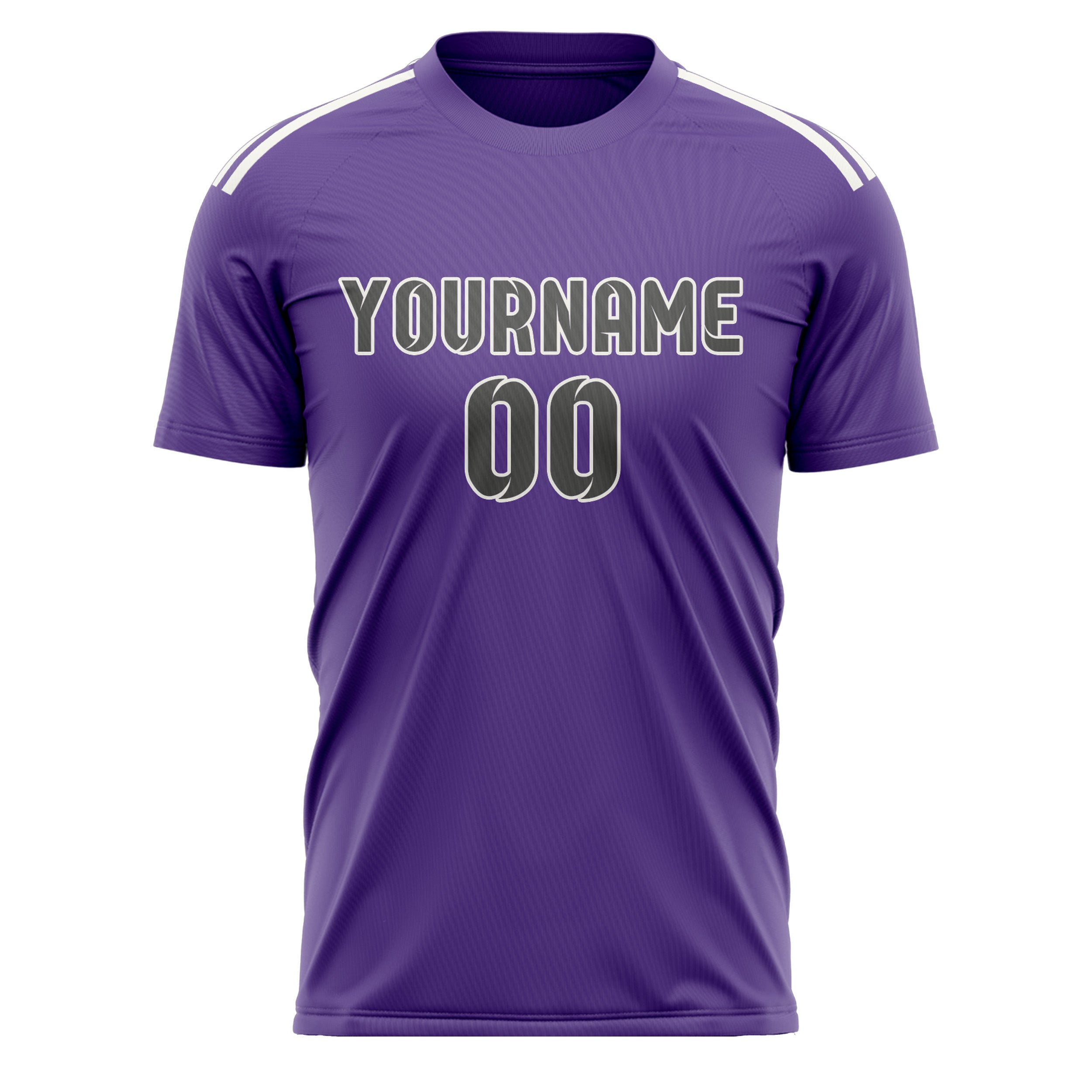 Maillot de football personnalisé violet clair et gris foncé