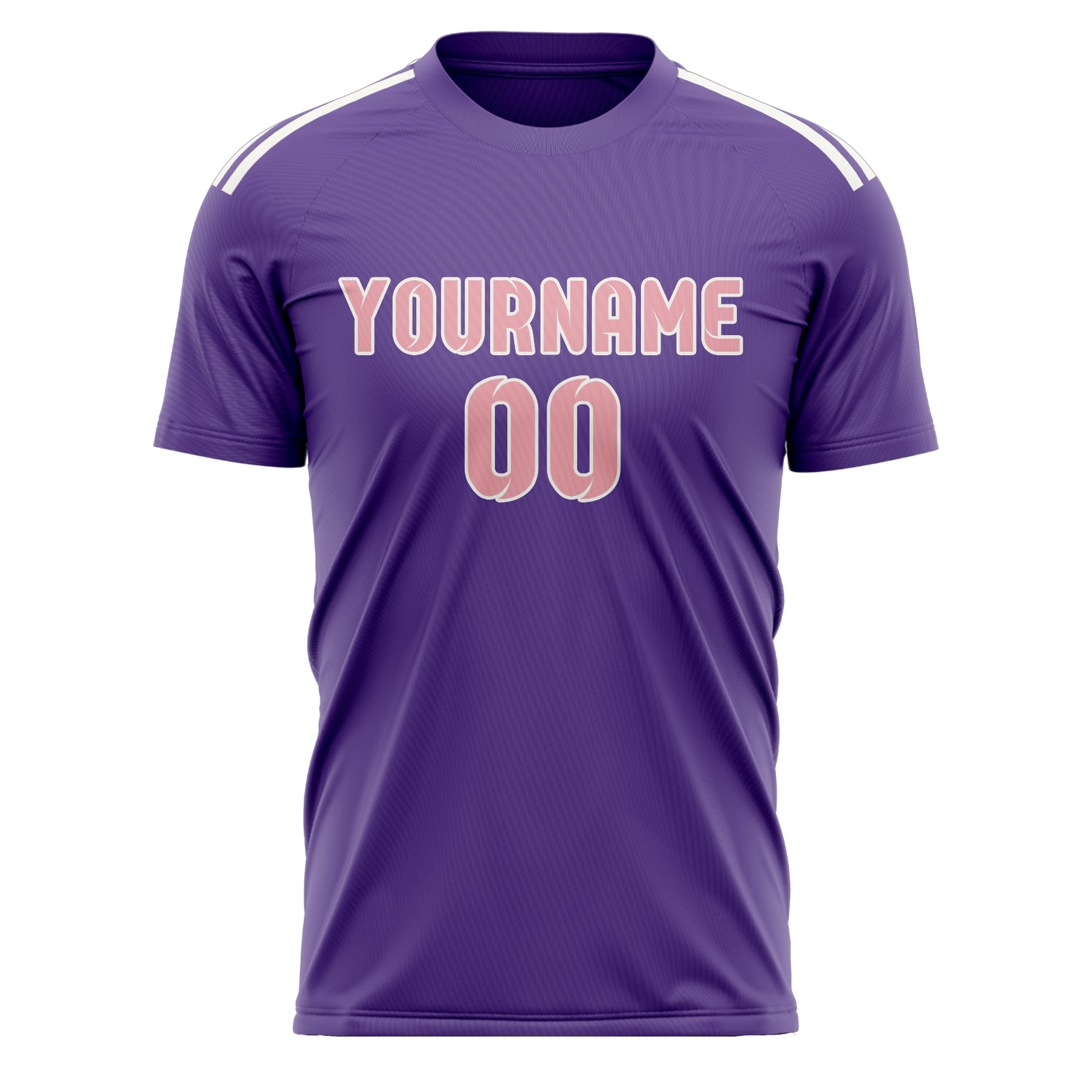 Maillot de football personnalisé violet clair et rose clair