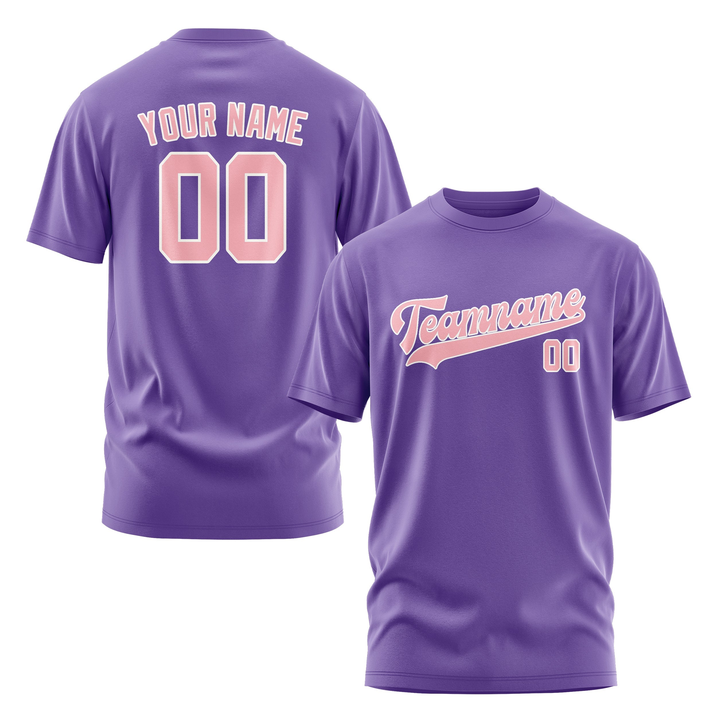 Custom Light Purple Light Pink T-Shirt