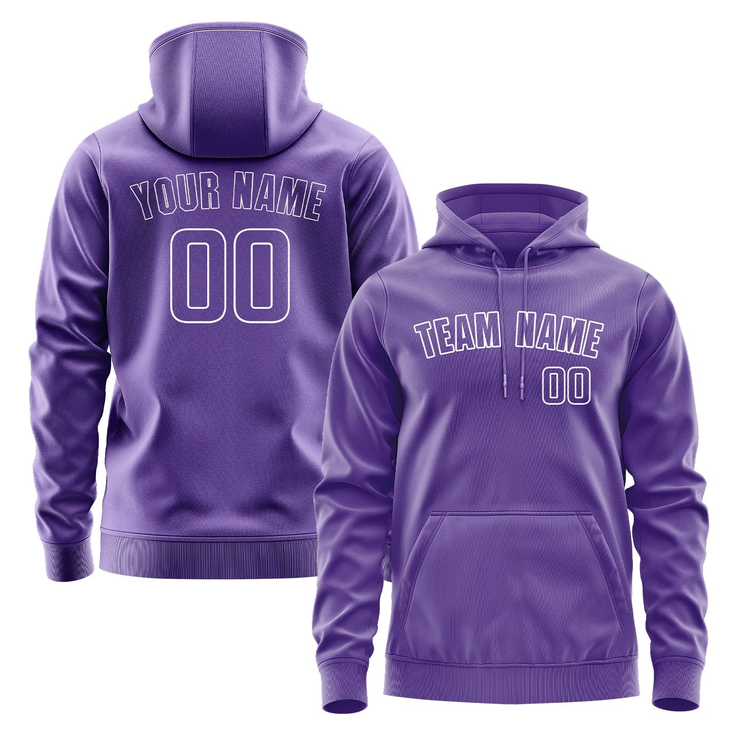 Sweat à capuche violet clair personnalisé 