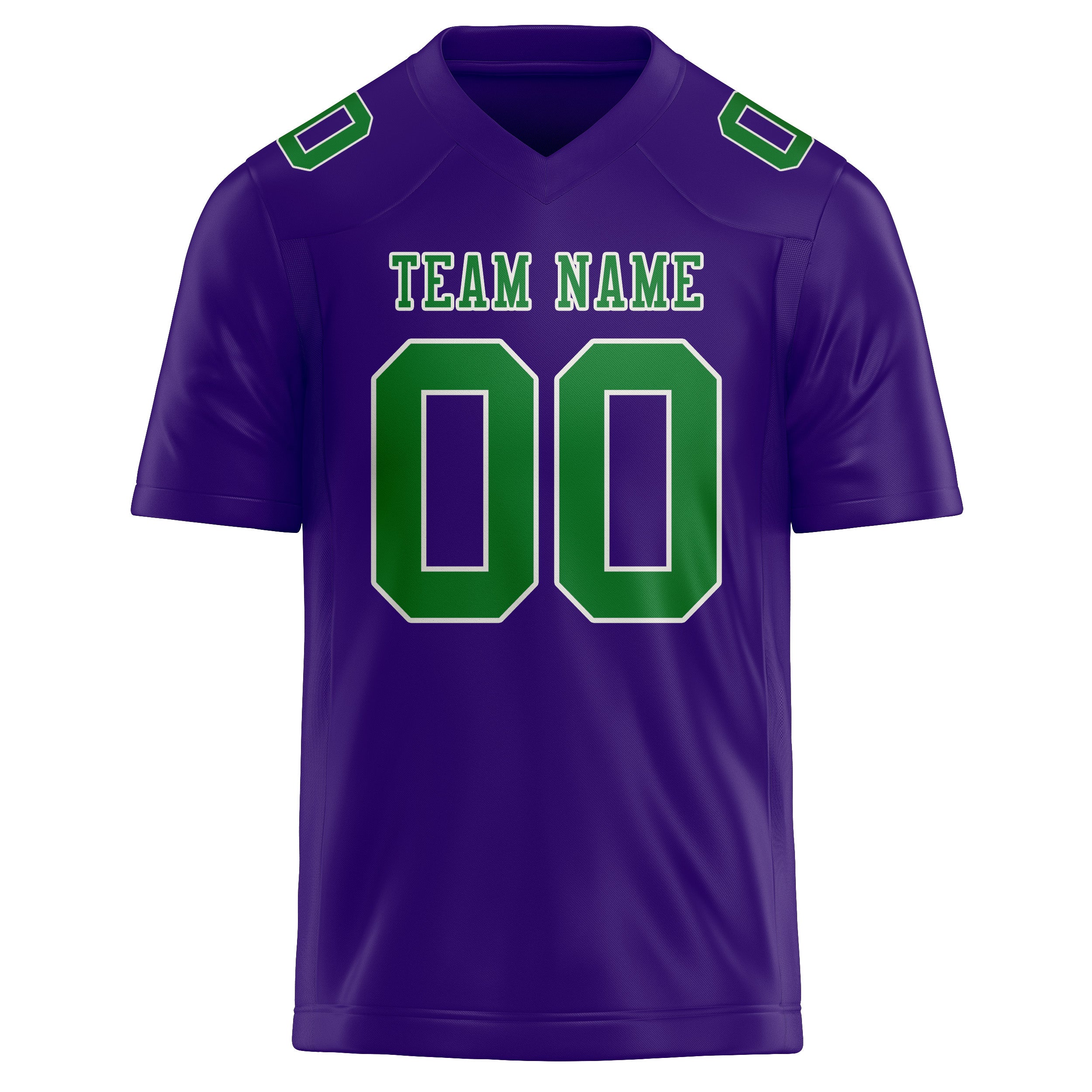 Maillot de football personnalisé violet clair et vert émeraude