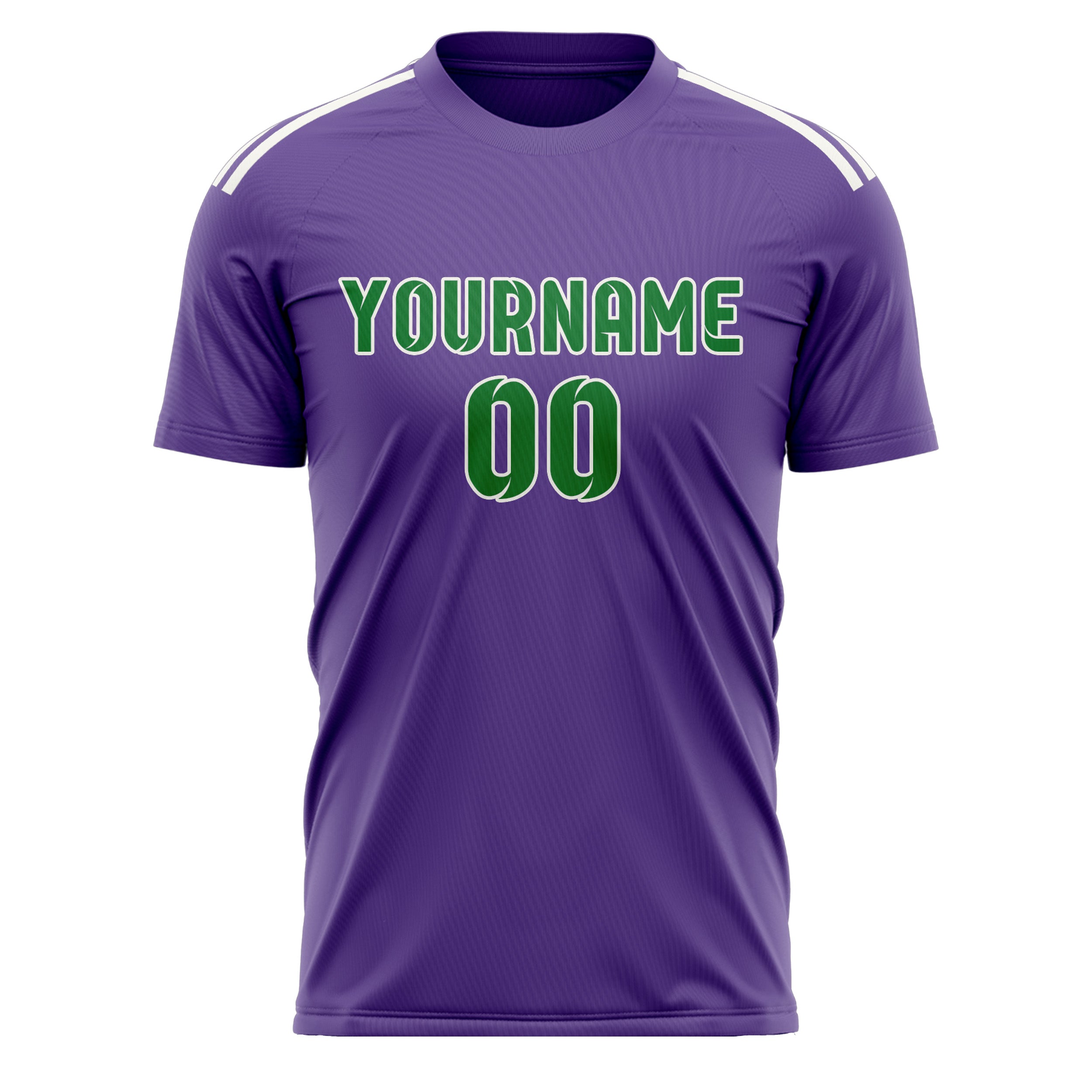 Maillot de football personnalisé violet clair et vert émeraude