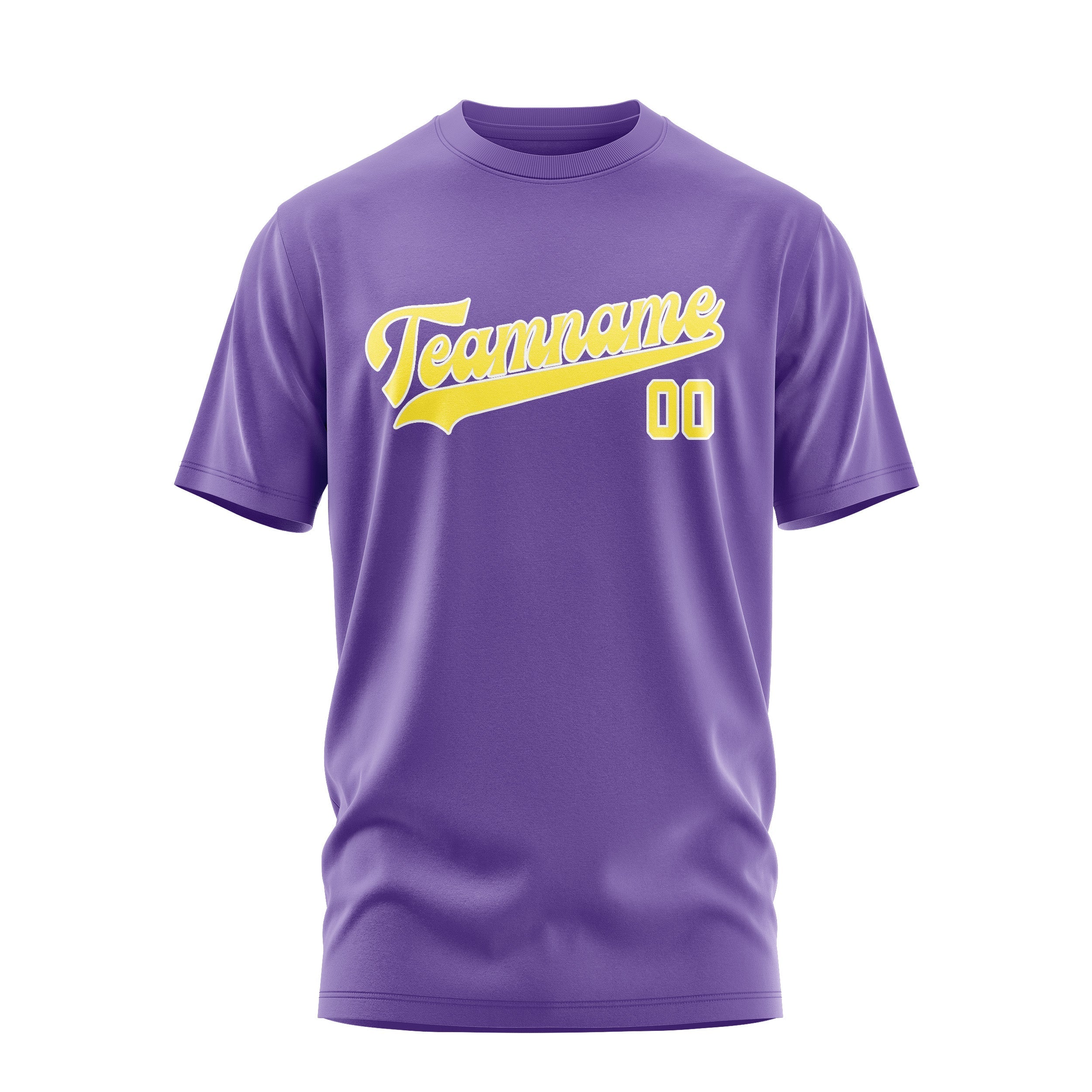 Custom Light Purple Light Yellow T-Shirt