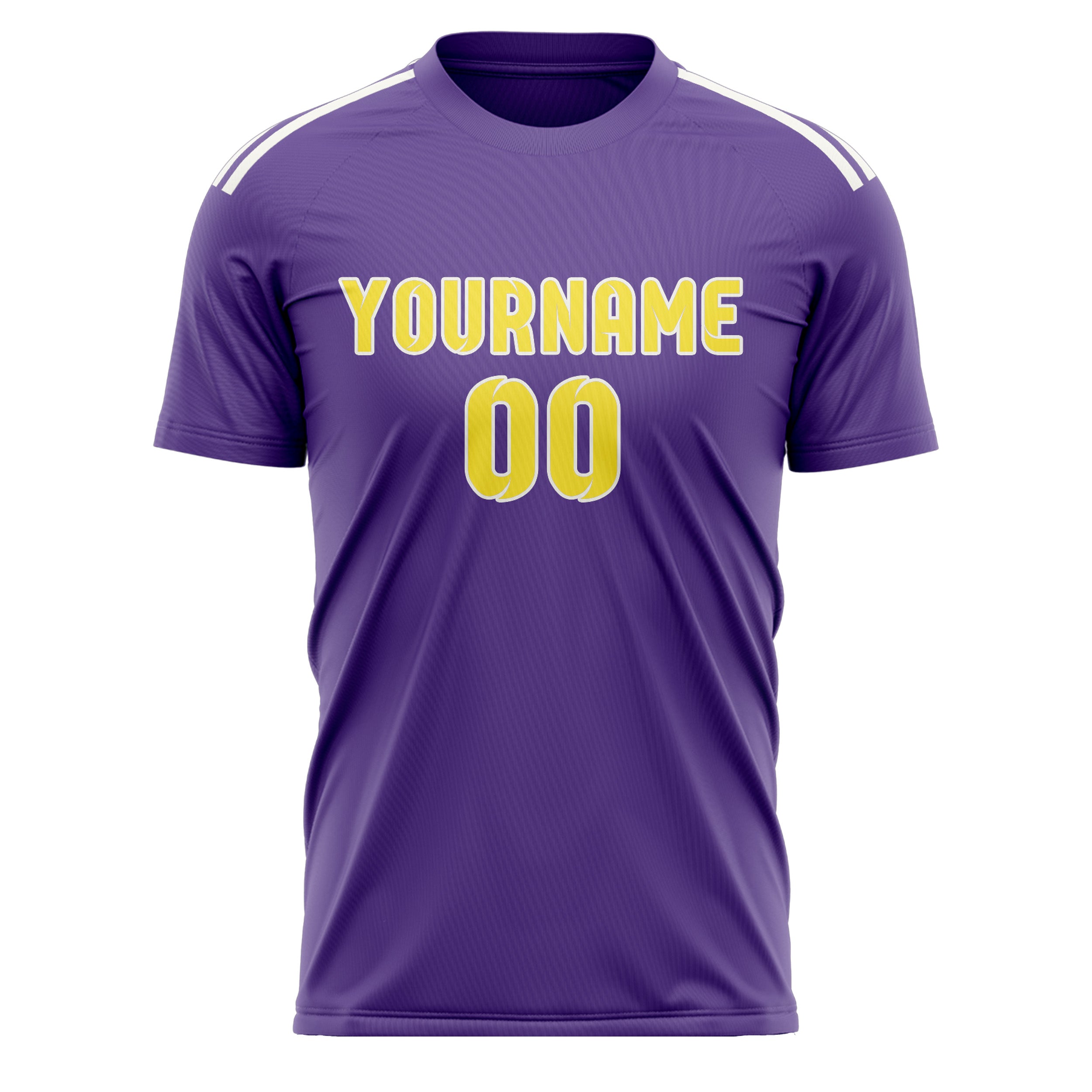 Maillot de football personnalisé violet clair et jaune clair