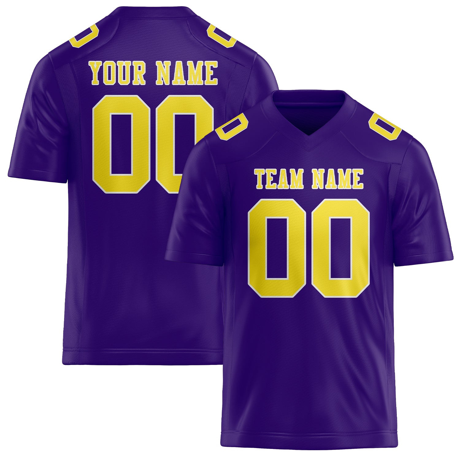 Maillot de football personnalisé violet clair et jaune clair