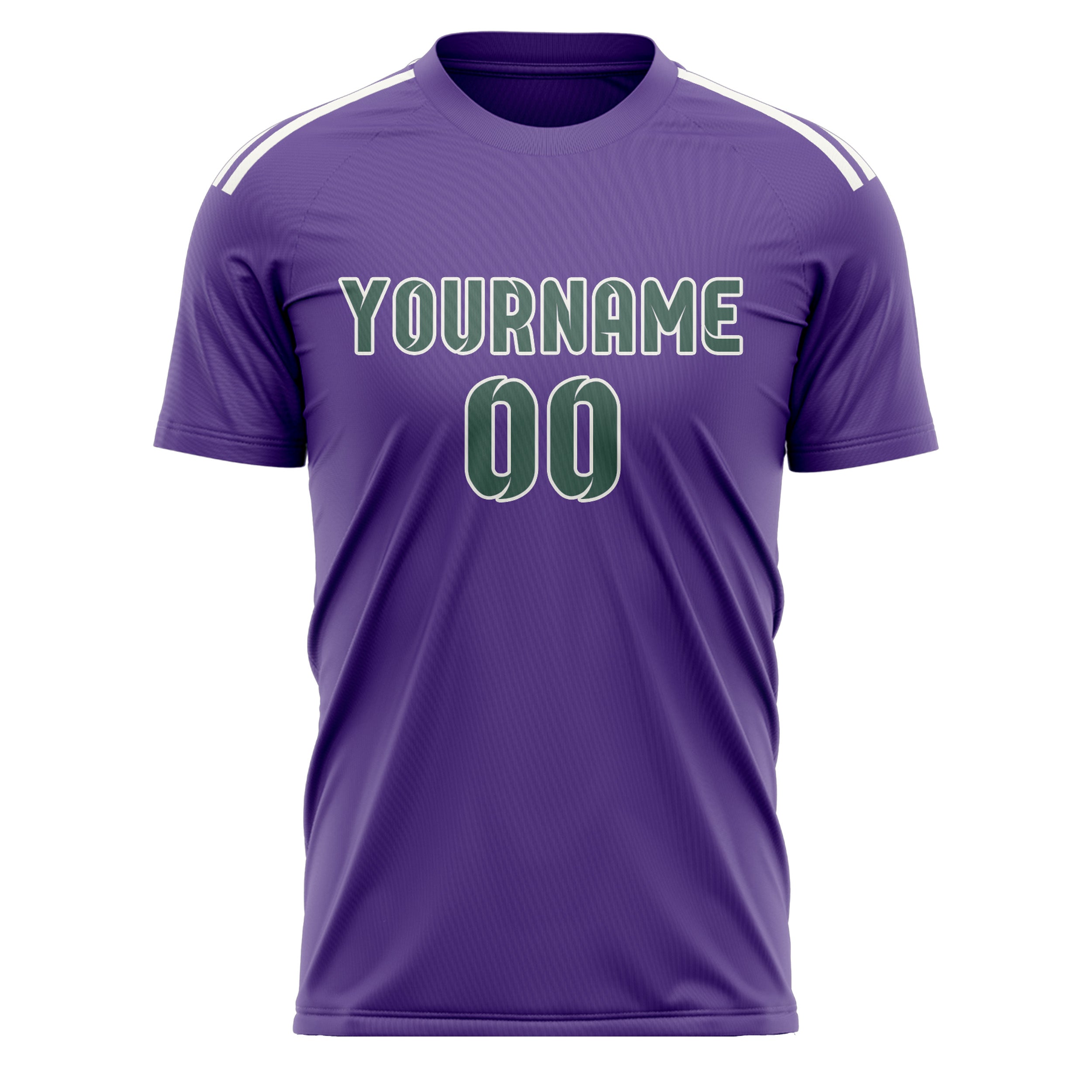 Maillot de football personnalisé violet clair, bleu et vert