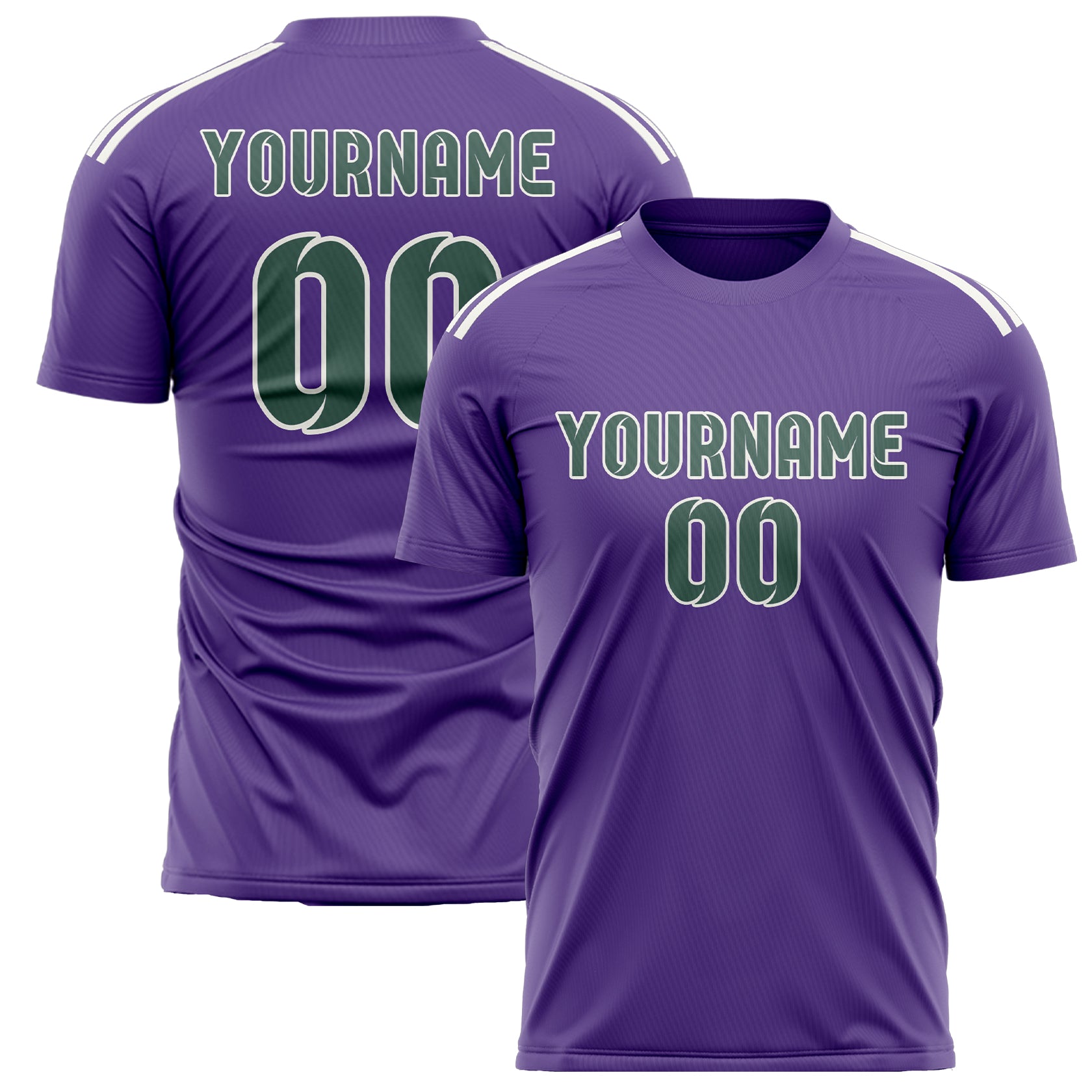 Maillot de football personnalisé violet clair, bleu et vert