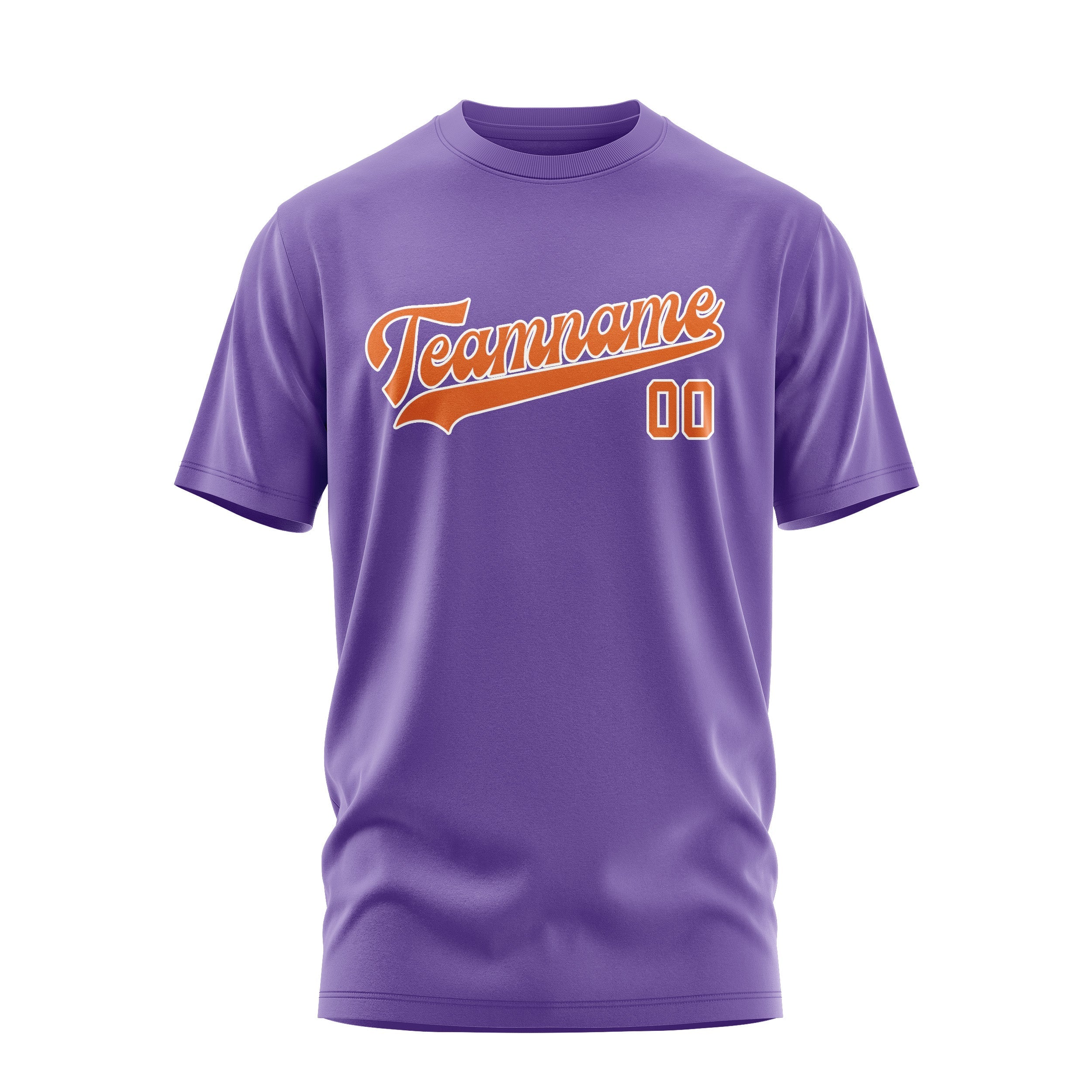 Custom Light Purple Orange T-Shirt