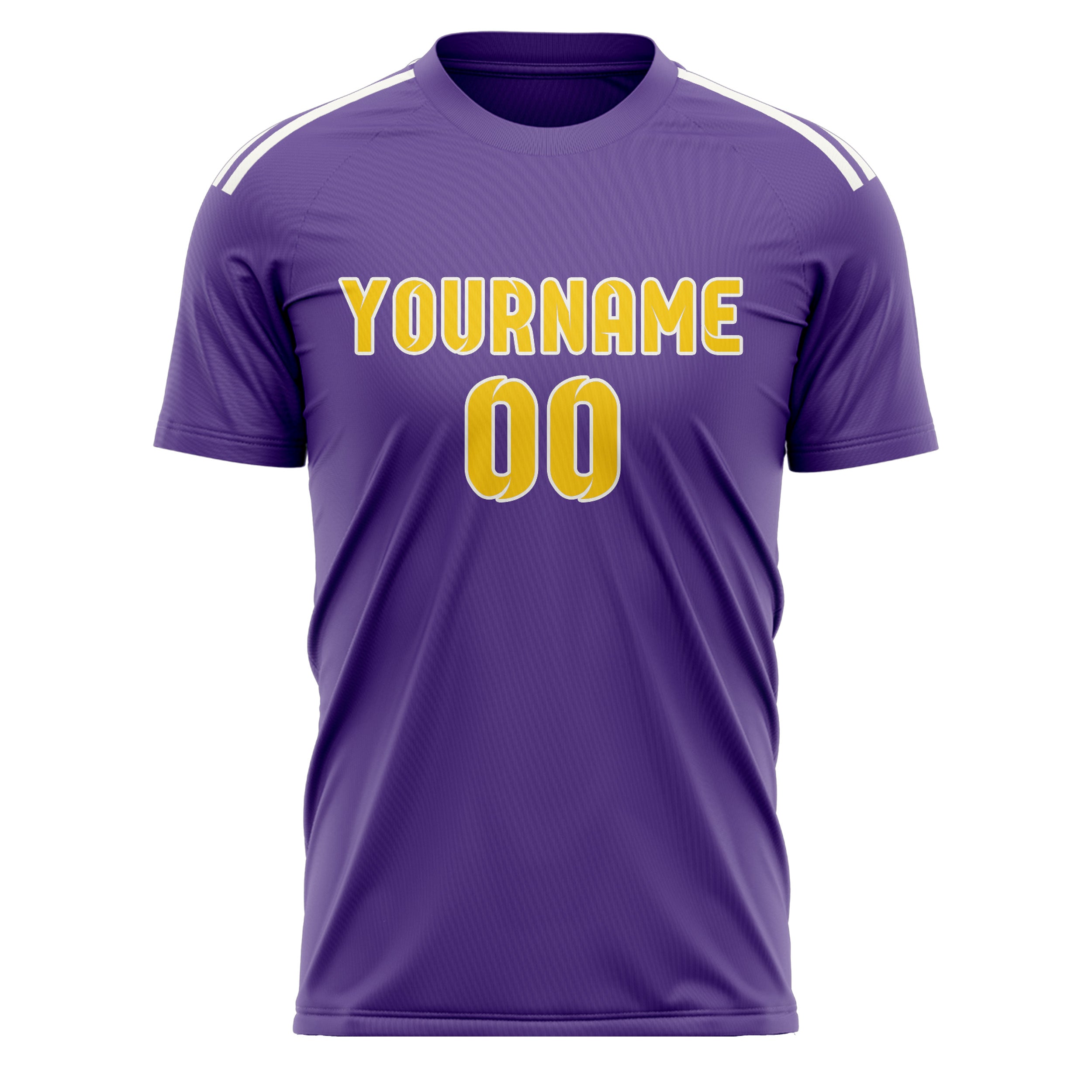 Maillot de football personnalisé violet clair et or