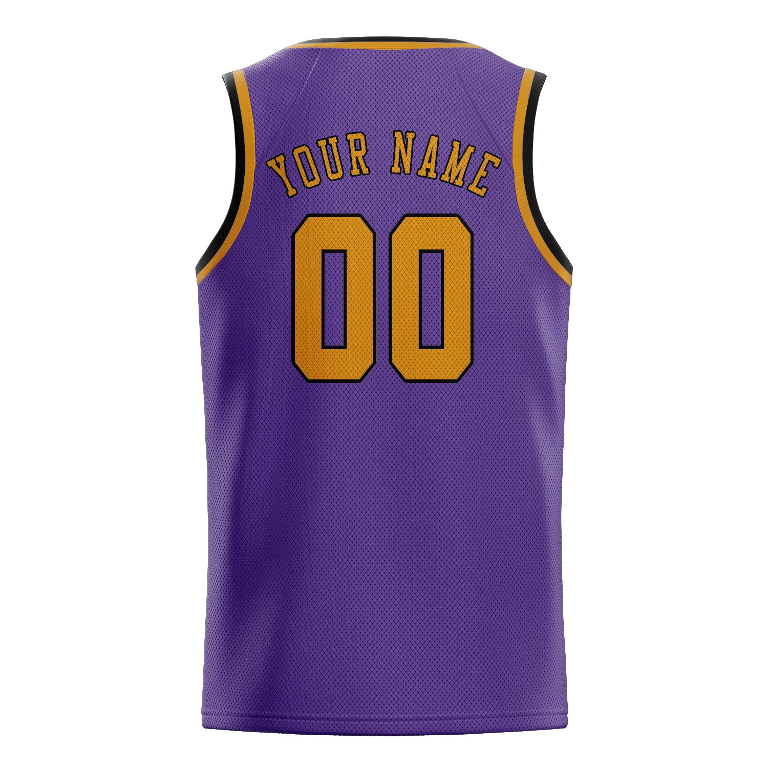 Maillot de basketball personnalisé violet clair et jaune
