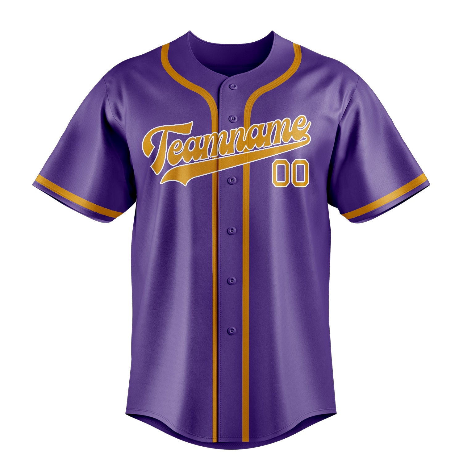 Maillot de baseball personnalisé violet clair et jaune