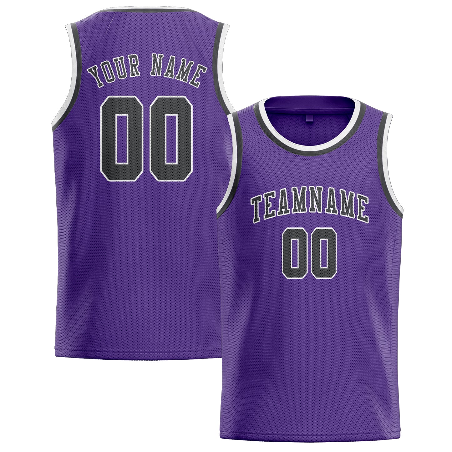 Maillot de basketball personnalisé violet clair et gris foncé