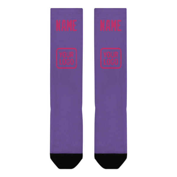 Chaussettes hautes personnalisées rose clair et lilas