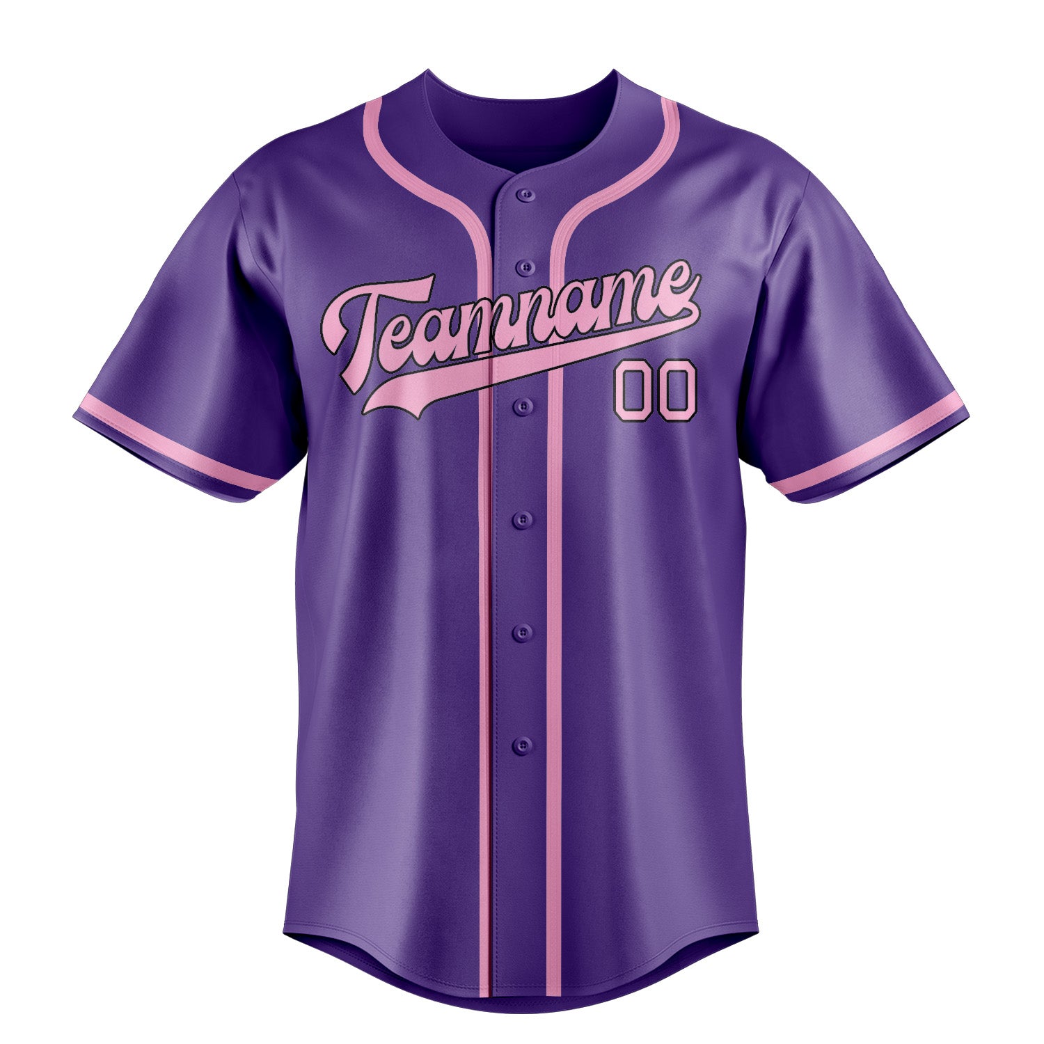 Maillot de baseball personnalisé violet clair et rose clair