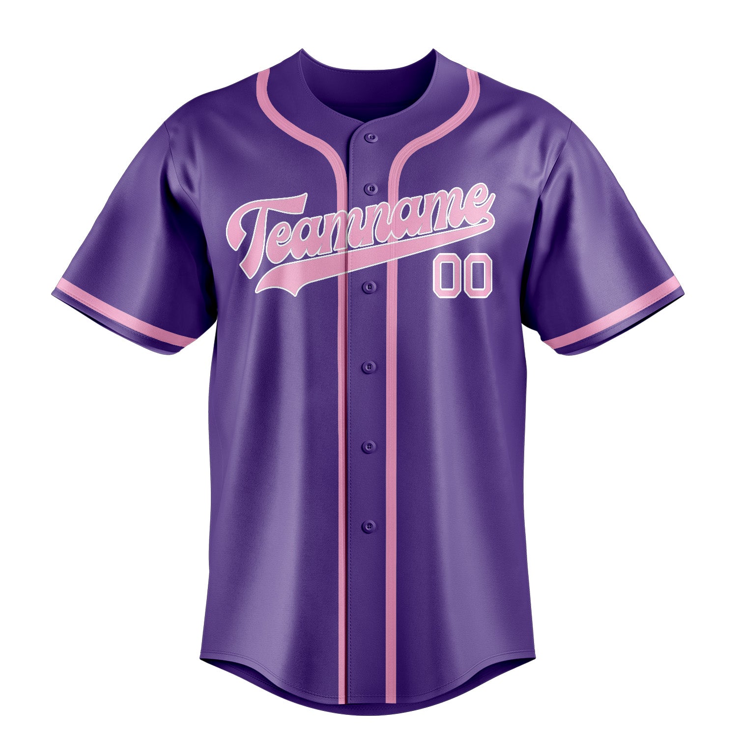 Maillot de baseball personnalisé violet clair et rose clair