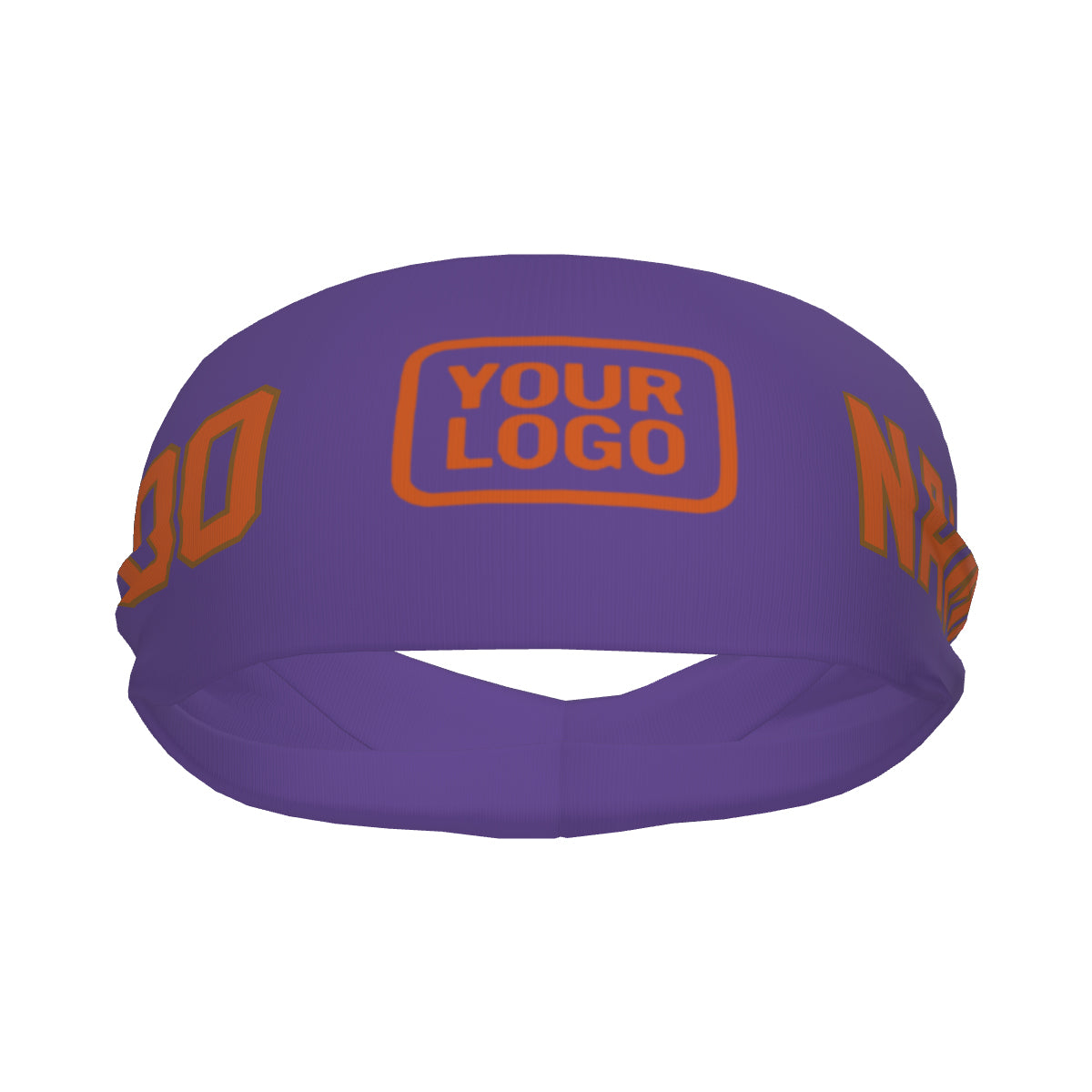 Bandeau de sport personnalisé violet clair et orange