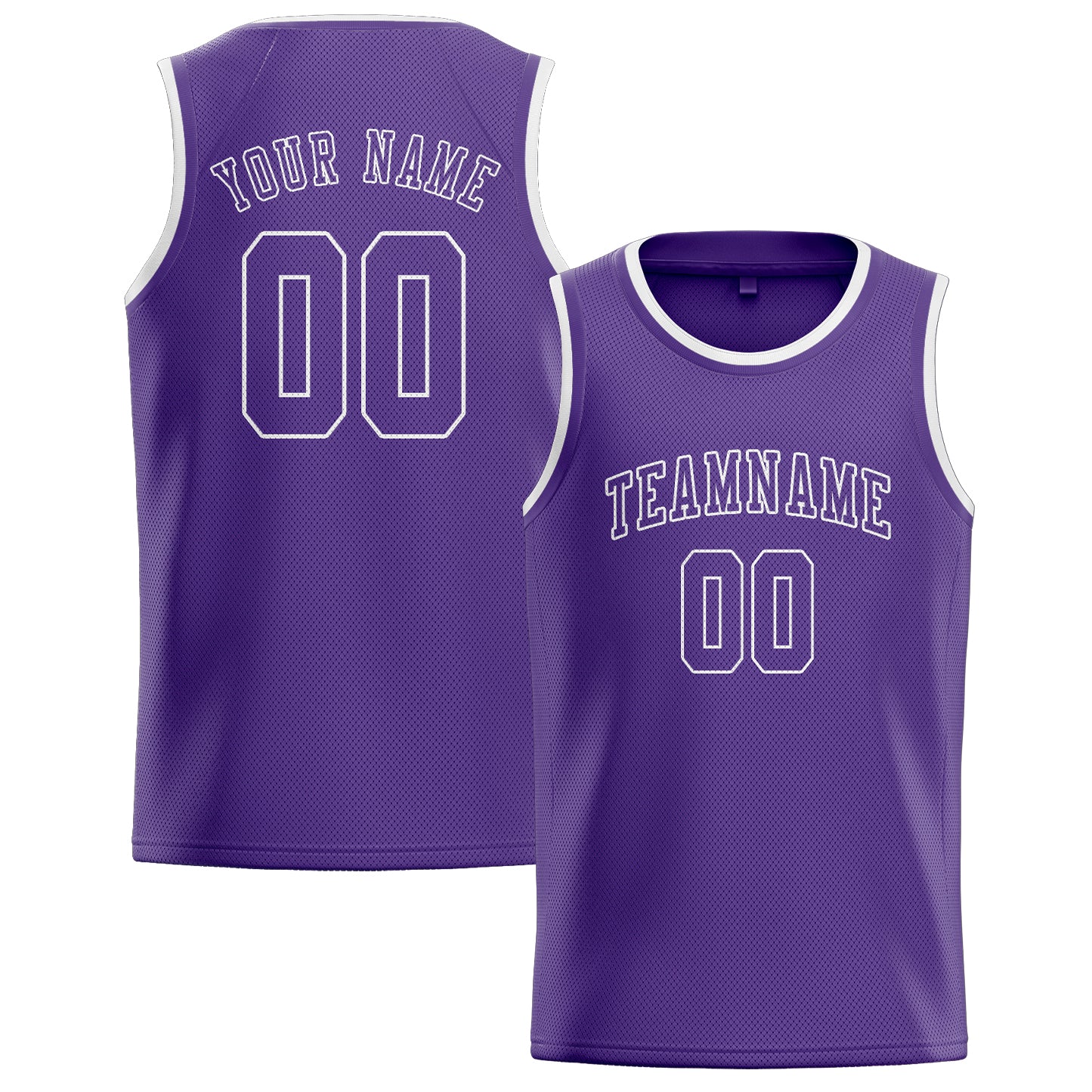 Maillot de basketball violet clair personnalisé