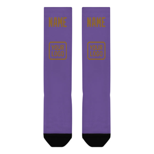 Chaussettes hautes kaki violet clair personnalisées