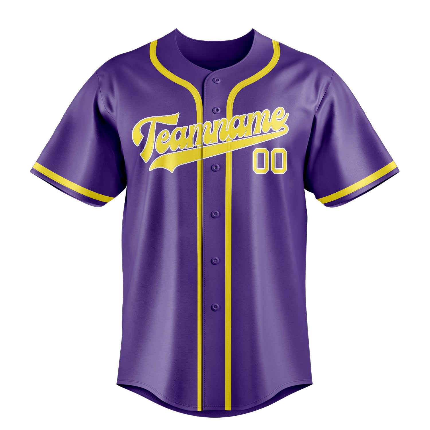 Maillot de baseball personnalisé violet clair et jaune clair