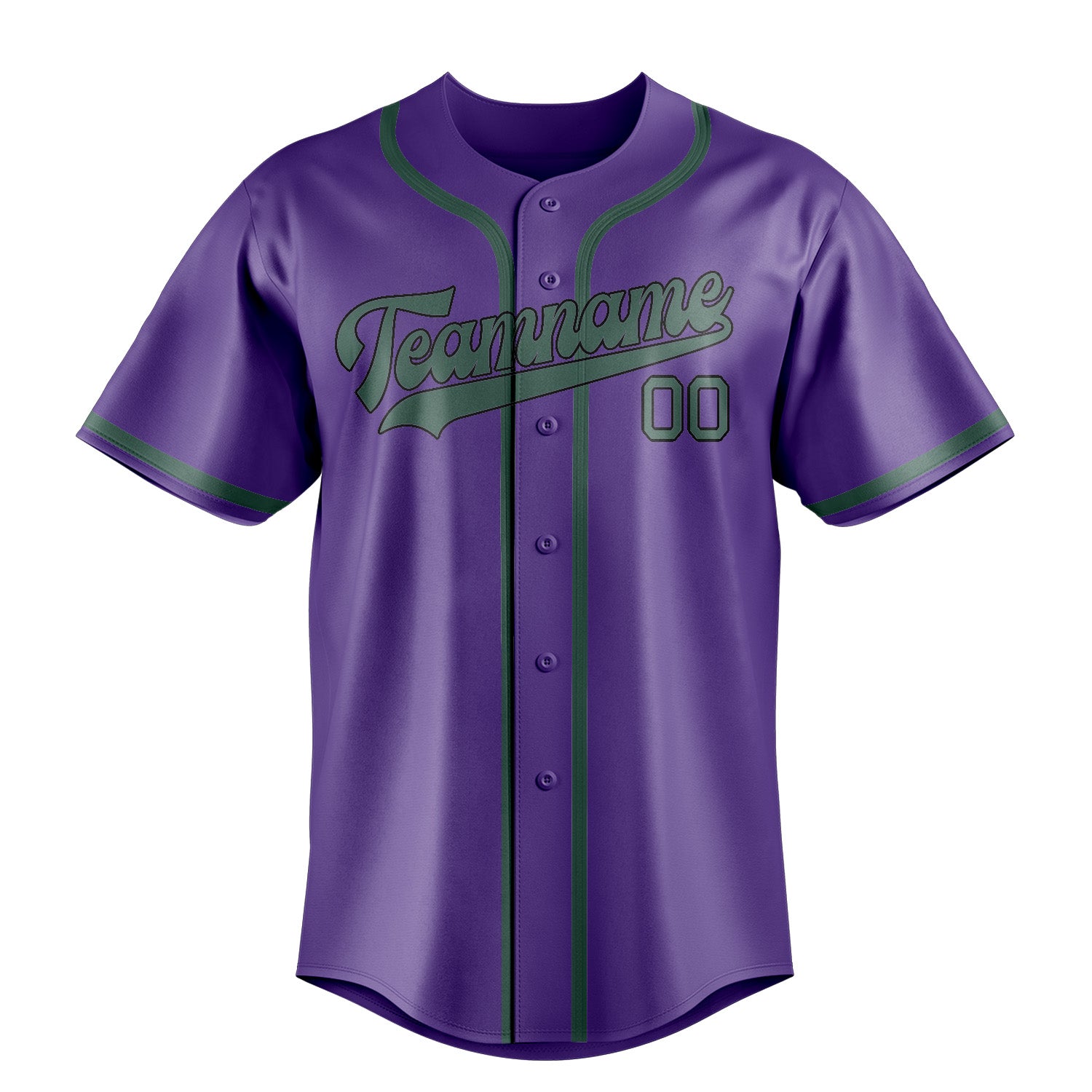 Maillot de baseball personnalisé violet clair, bleu et vert