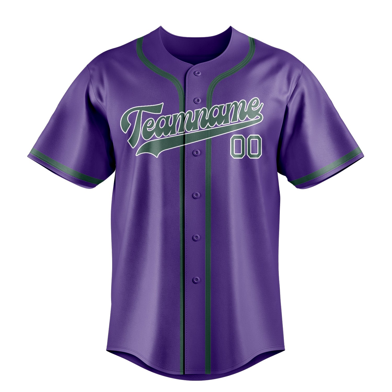 Maillot de baseball personnalisé violet clair, bleu et vert