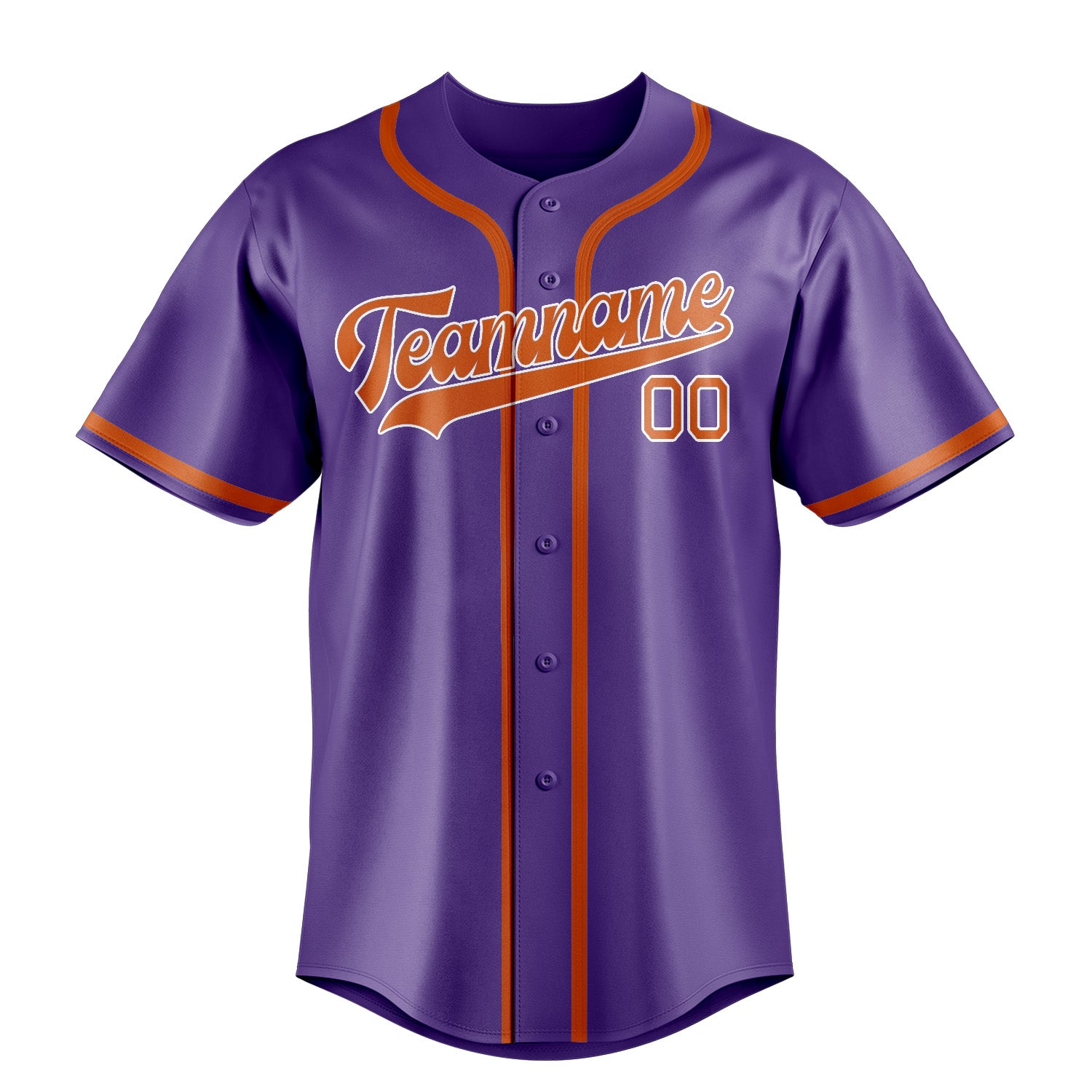 Maillot de baseball personnalisé violet clair et orange